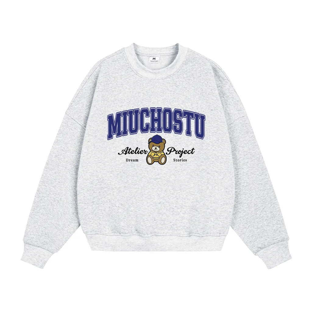 Áo Sweater nam nữ form boxy Miucho nỉ 2 da thoáng mát dày dặn giữ ấm tốt in mix 2790