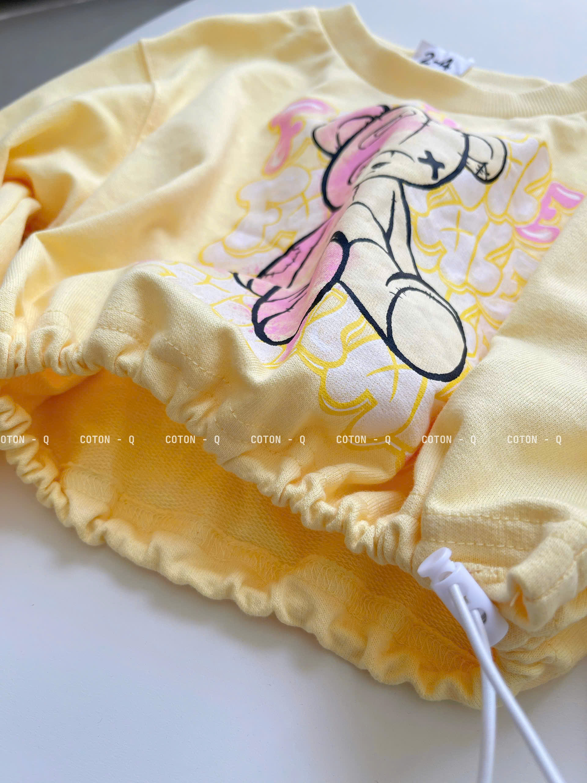 Áo tay dài rút dây xịn bé gái ( VÀNG )_thumbnail_12