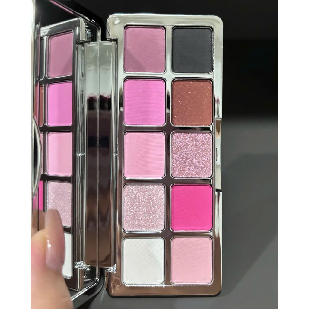 [SHE DELLA] Bảng phấn mắt 10 ô She Della tone hồng đen kèm gương tiện lợi_thumbnail_4
