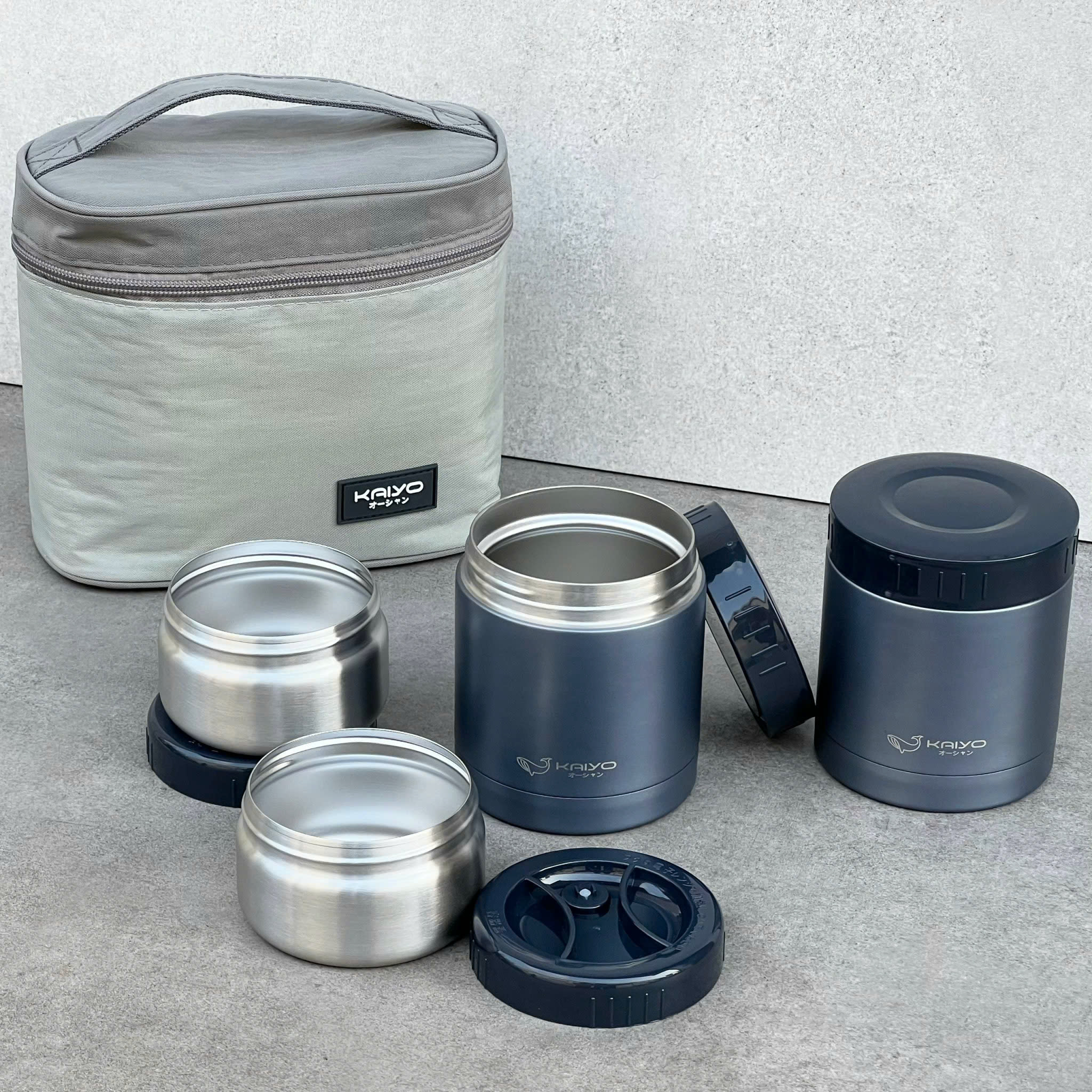 Bộ Hộp Cơm Giữ Nhiệt 5 món Kaiyo 1200ml (4 hộp+1 túi)_thumbnail_0