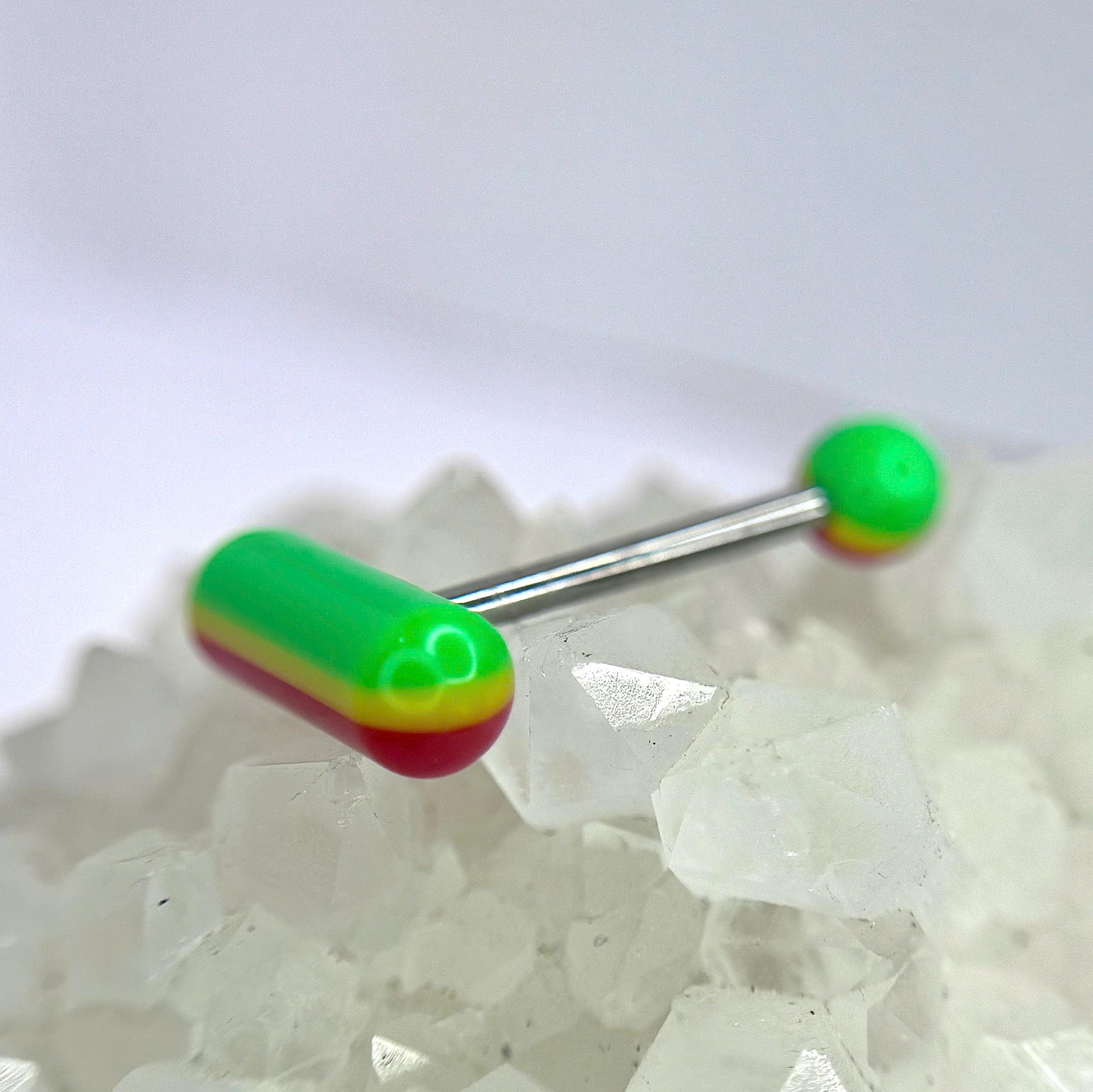 khuyên lưỡi 3 màu xanh lá, vàng, đỏ_thumbnail_1