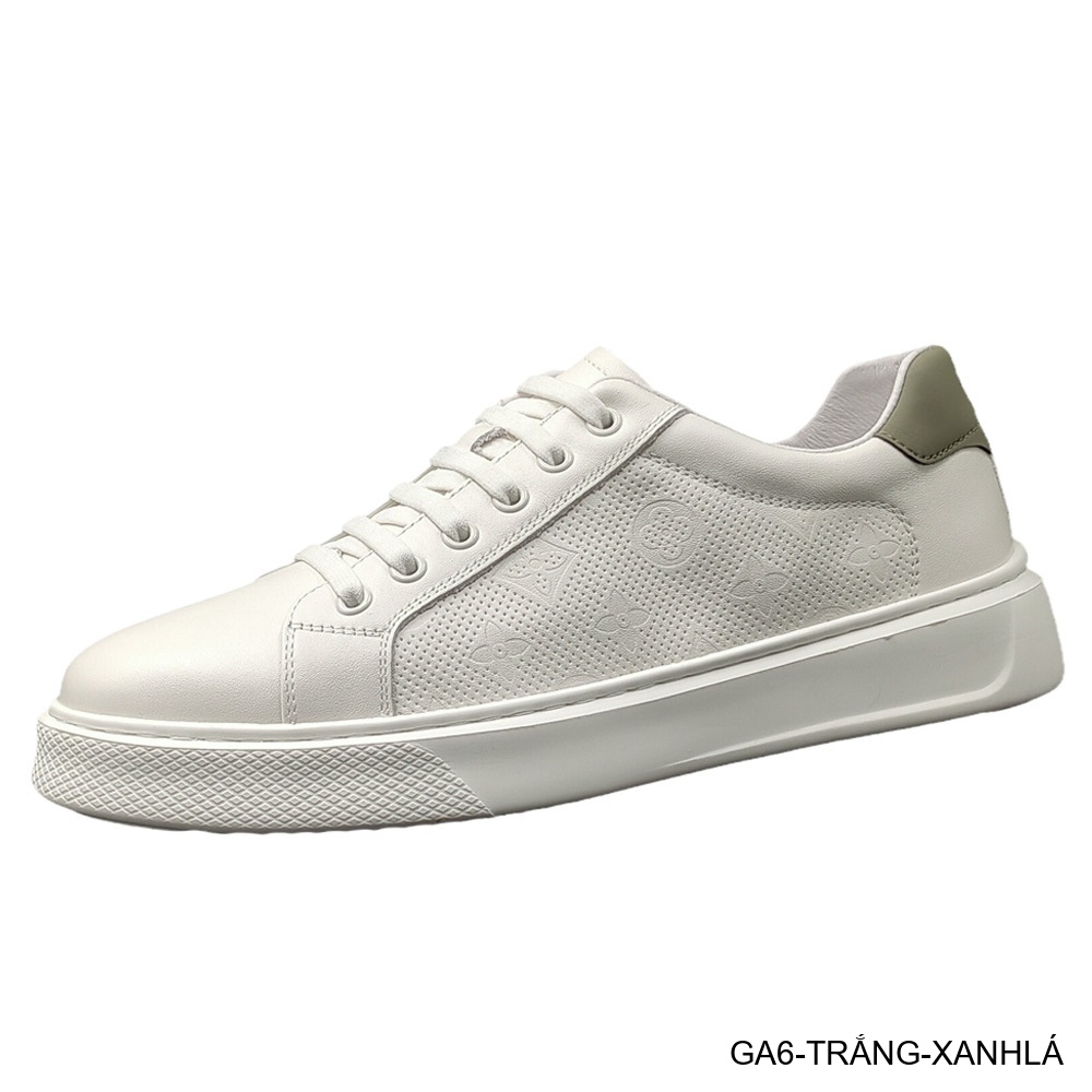 GA6 - Giày Sneaker Nam Da Bò Phong Cách Hàn, Đế Bằng Thoáng Khí, Màu Trắng Xanh Lá Đen_thumbnail_5