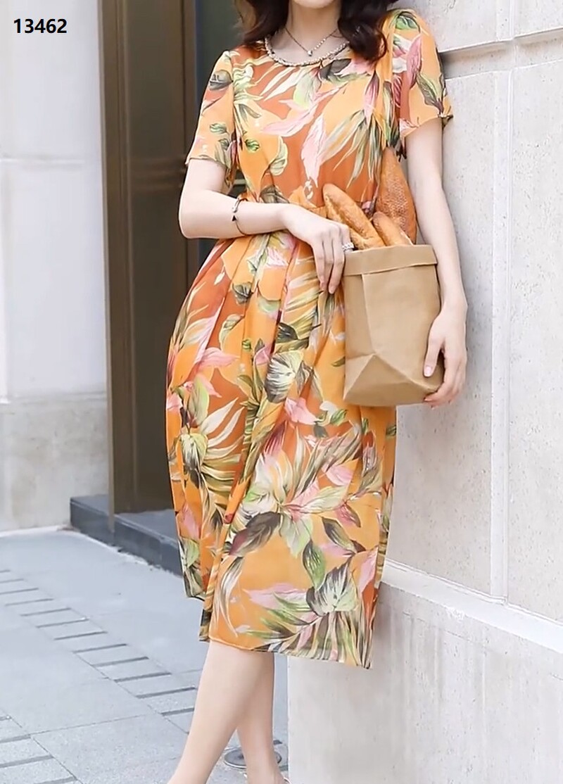 13462-Đầm voan xòe cổ tròn kết hạt_thumbnail_1