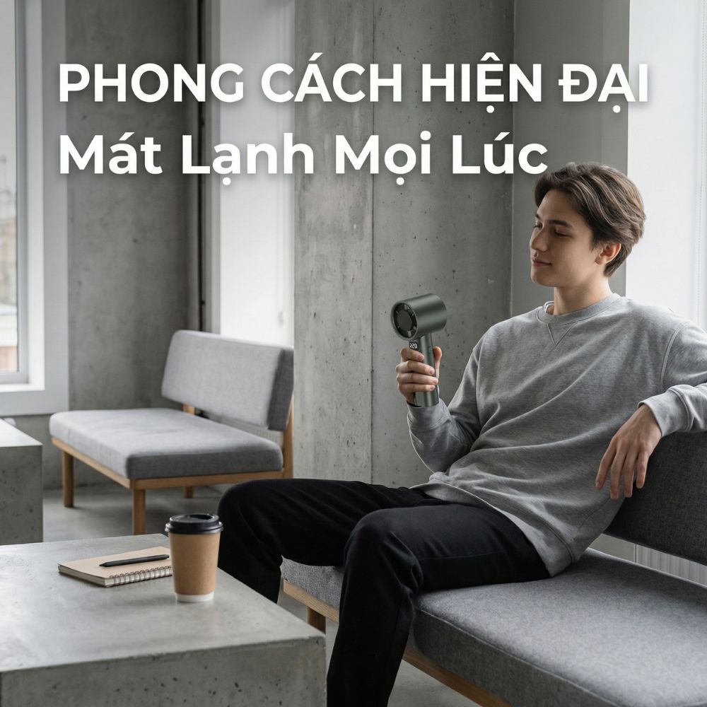 Quạt Cầm Tay Kachi MK442 – 120 Cấp Độ Gió Tuabin, Màn Hình LED Hiển Thị Pin, Bảo Hành 18 Tháng_thumbnail_8