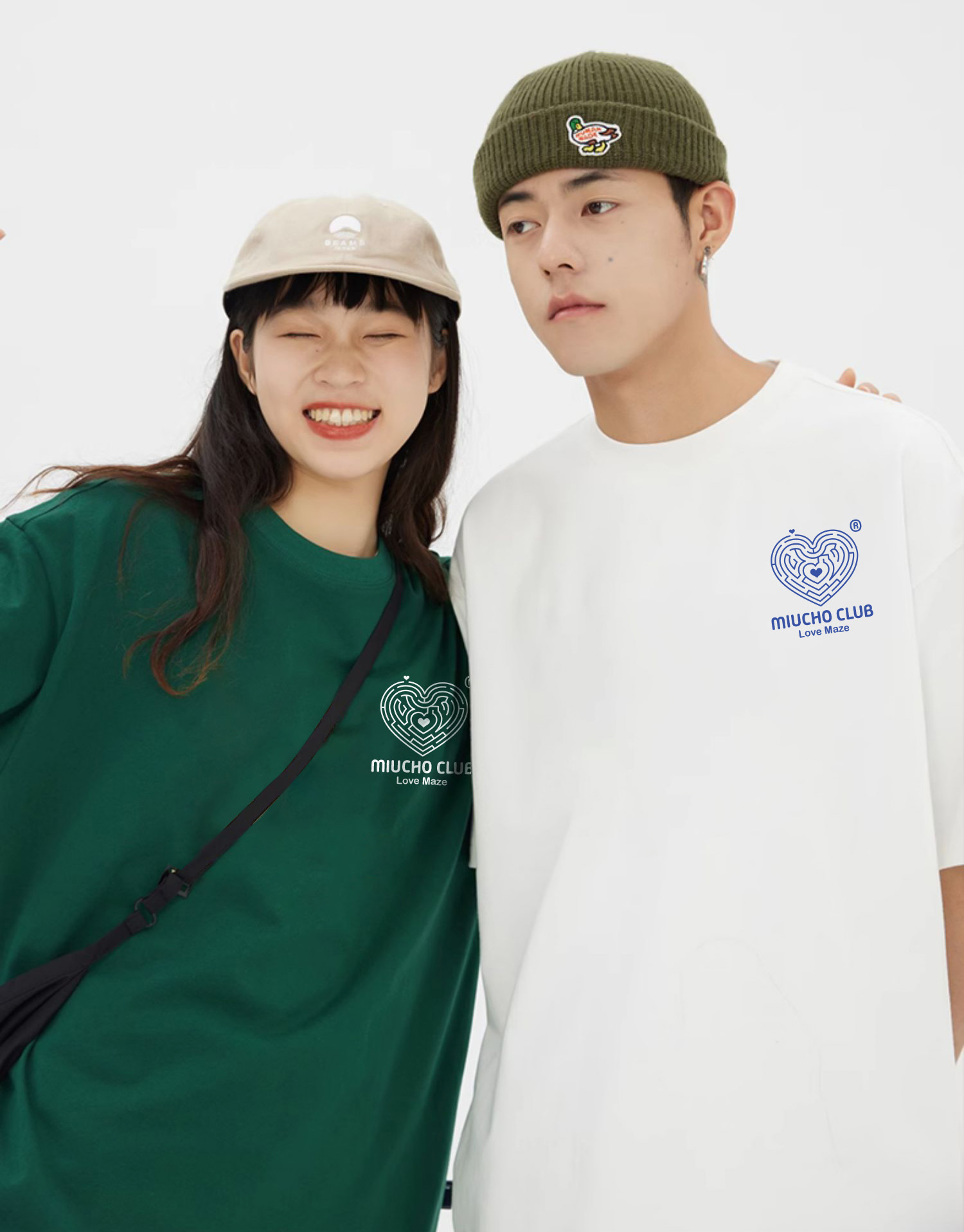 Áo thun cặp đôi couple trái tim from rộng ATD1380 Miucho vải cotton thoáng mát cổ tròn in mix_thumbnail_4