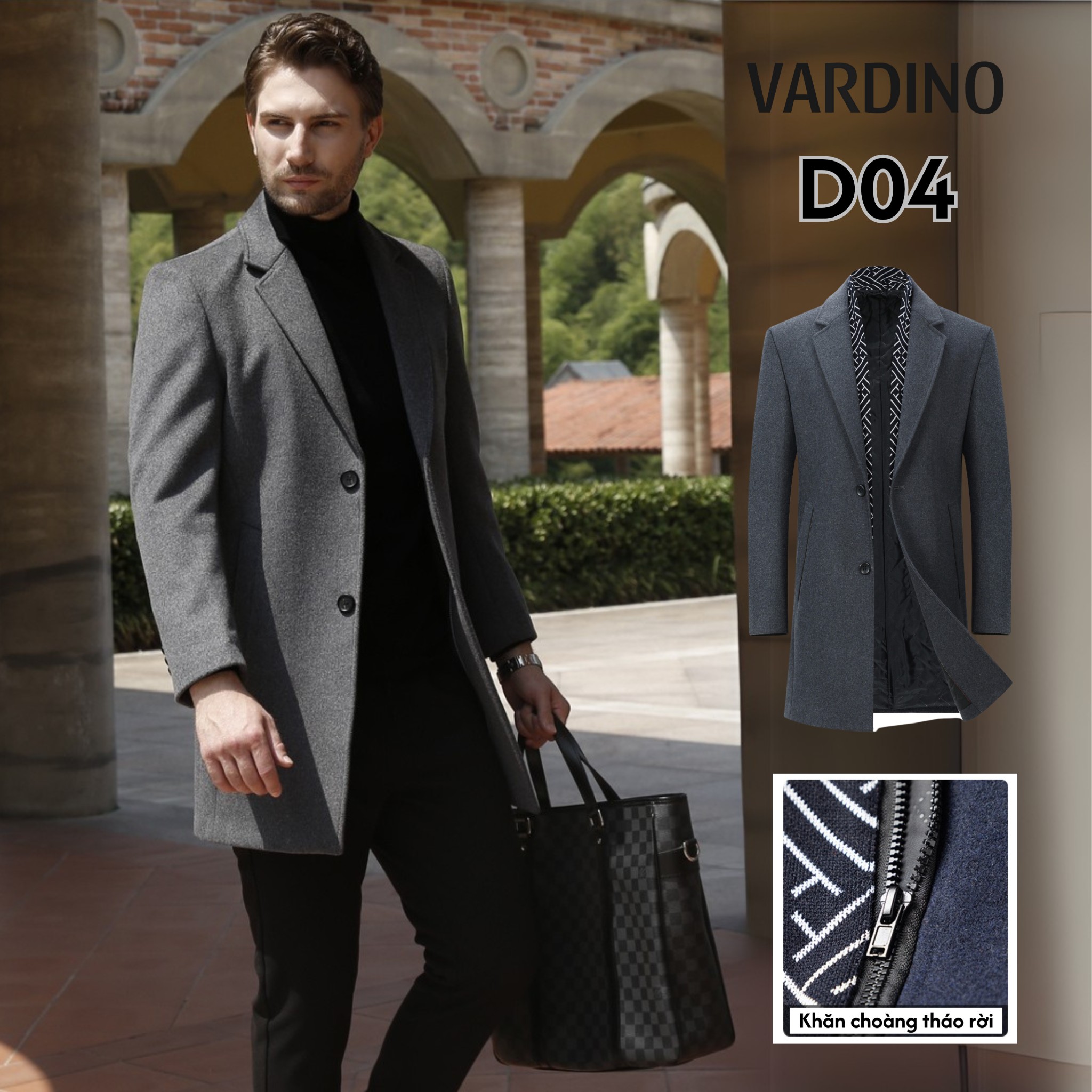 Áo khoác Mangto ngắn vải dạ D04_thumbnail_1