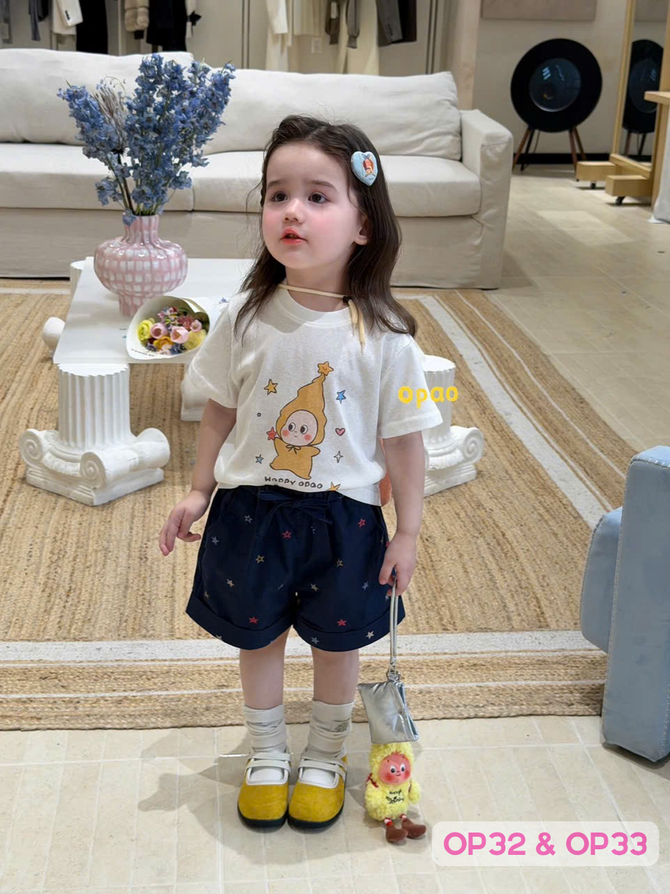 OP32 - Áo thun hình in bé sao hoạt hình hãng Opao
