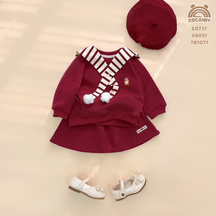 Chân váy cộc ĐỎ trơn tag gấu