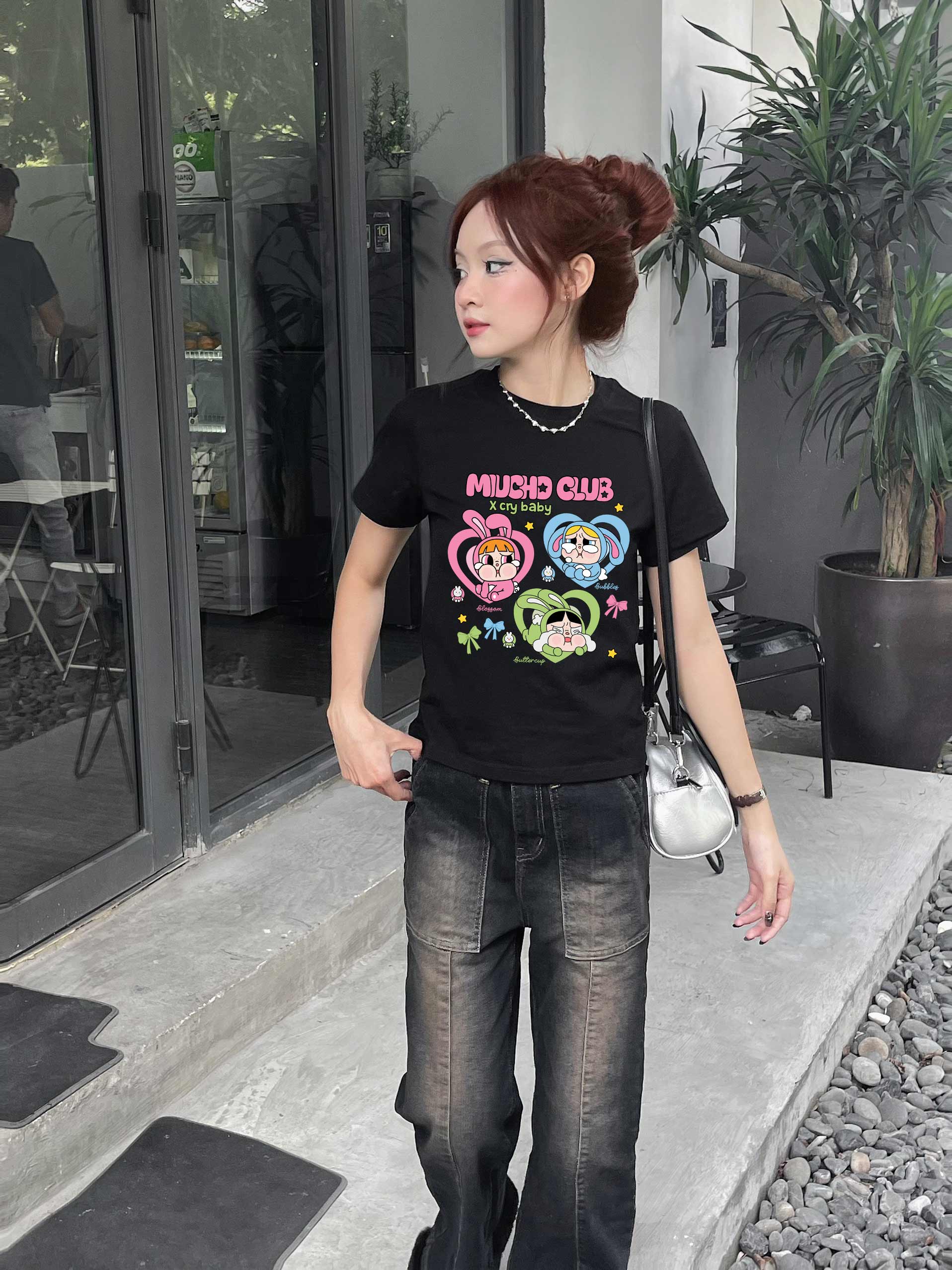 Áo thun baby tee CRY BABY form ôm ABD1337 Miucho tay ngắn cổ tròn hotrend in mix_thumbnail_5