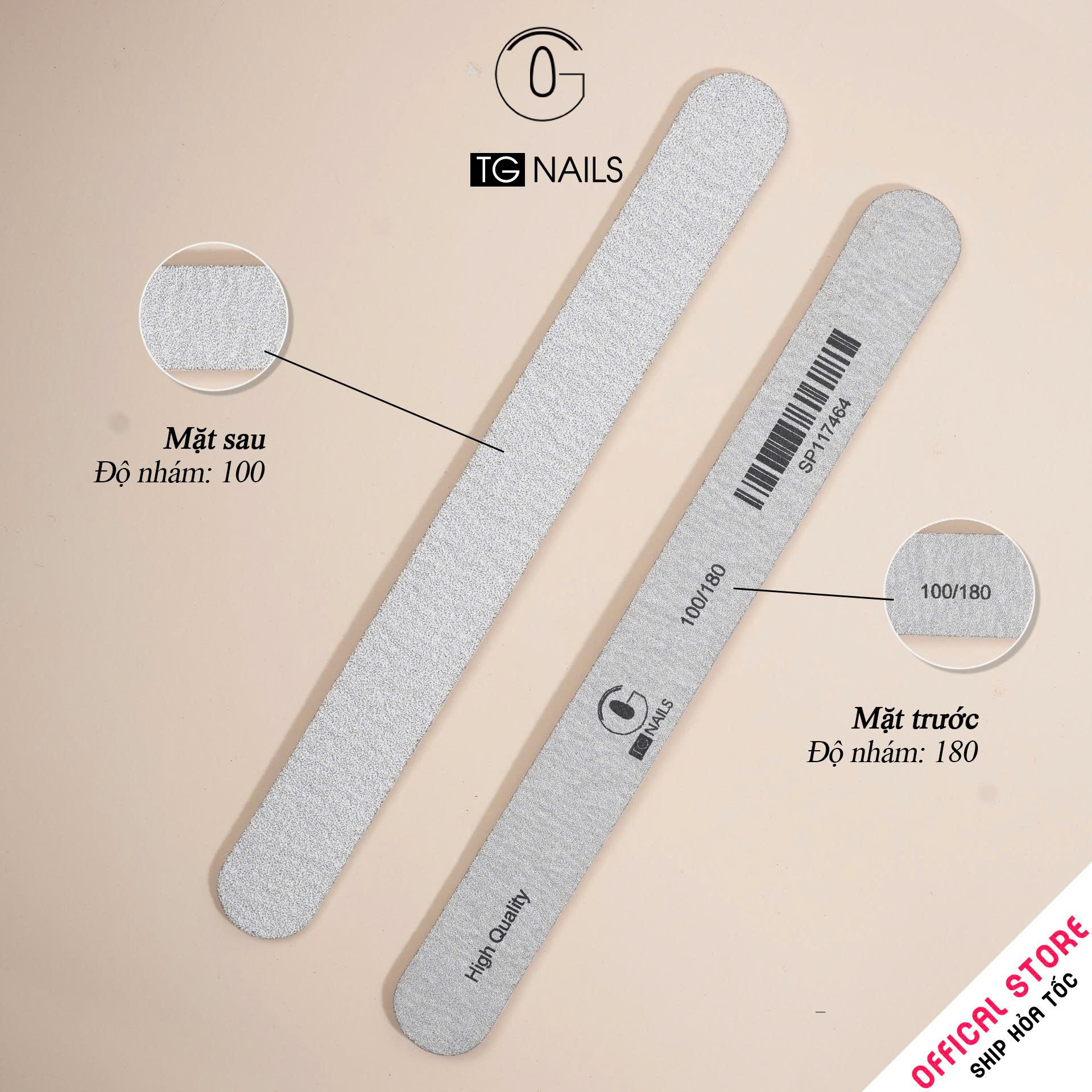 Dụng cụ dũa mài móng tay chân  kt(17.8*1.9)cm(+/-10%), nhãn hiệu TG NAILS -