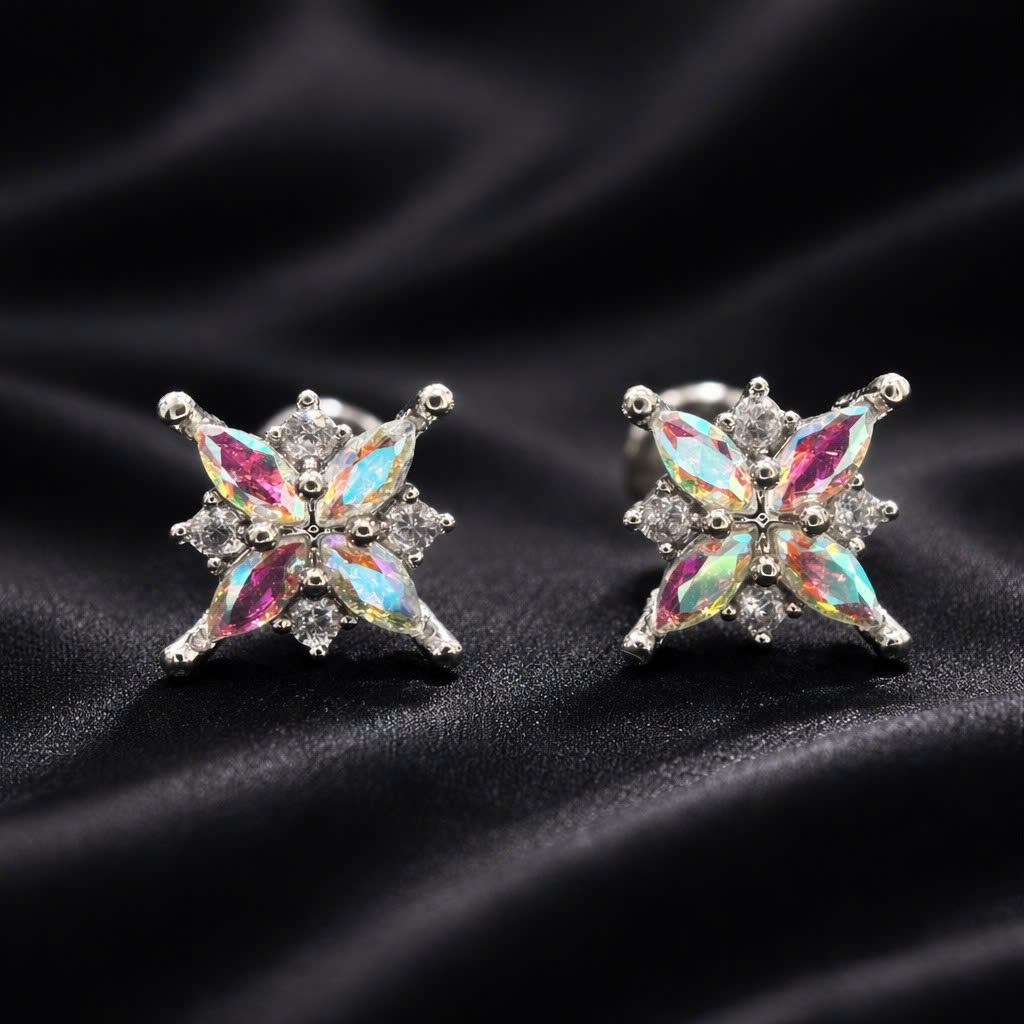 Khuyên kiểu hoa 7 màu dẹt