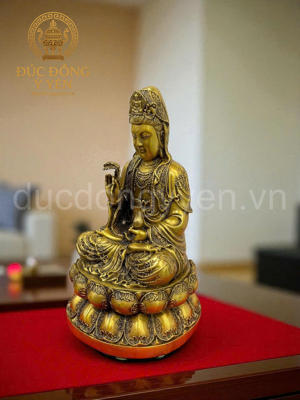 Tượng phật bà quan âm áo hoa cao 30cm _thumbnail_2