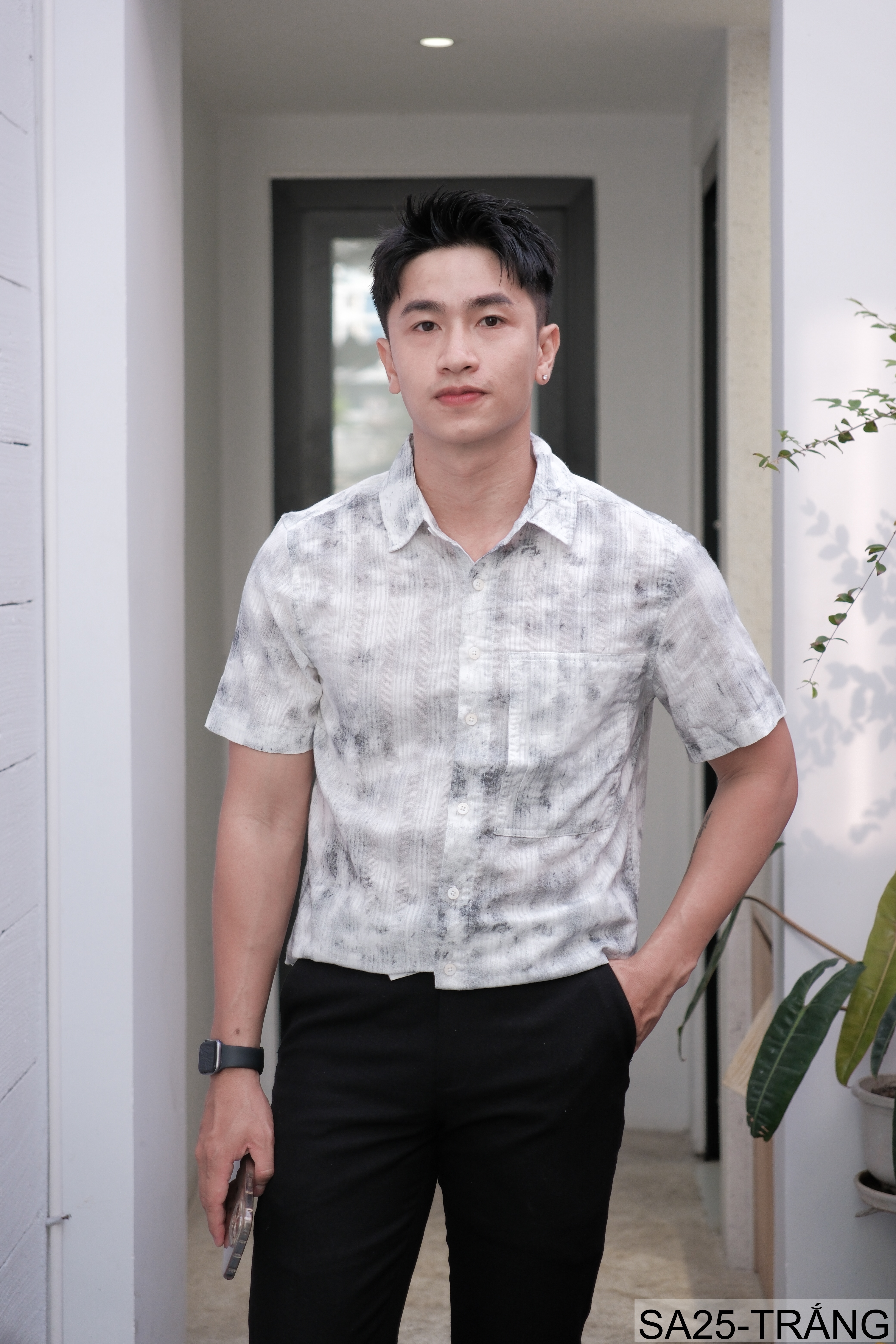 SA25 - Áo sơ mi nam ngắn tay họa tiết phong cách streetwear, chất cotton mềm mát, form rộng thoải mái_thumbnail_2