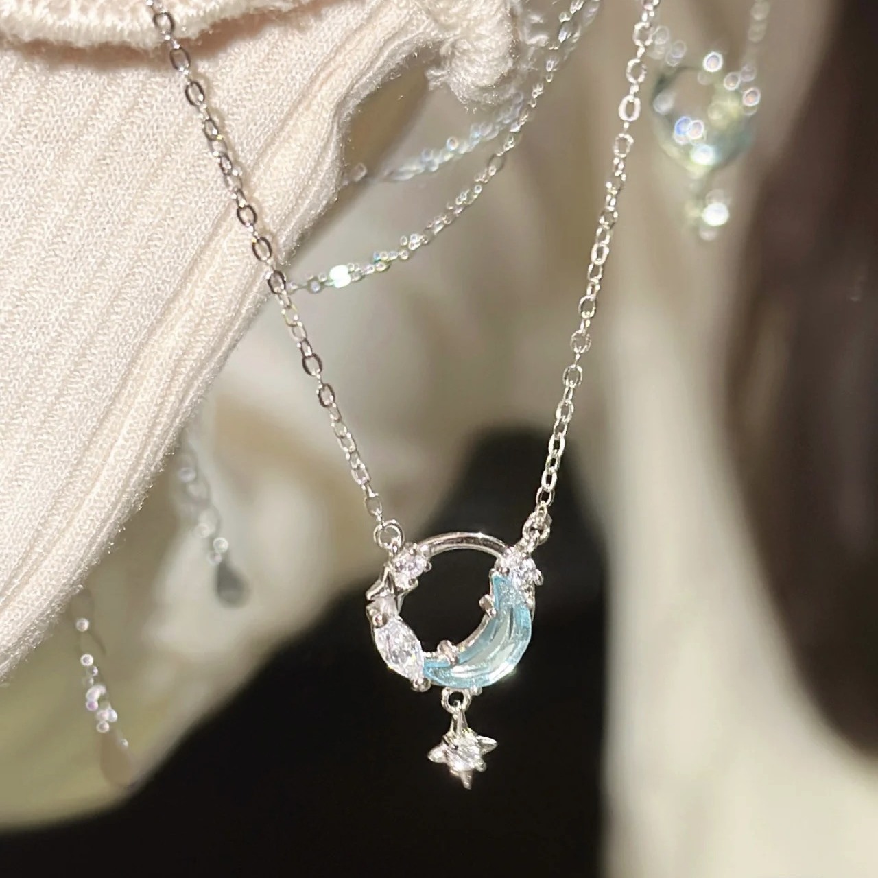 D210 - Dây chuyền trăng sao đá moonstone_thumbnail_1