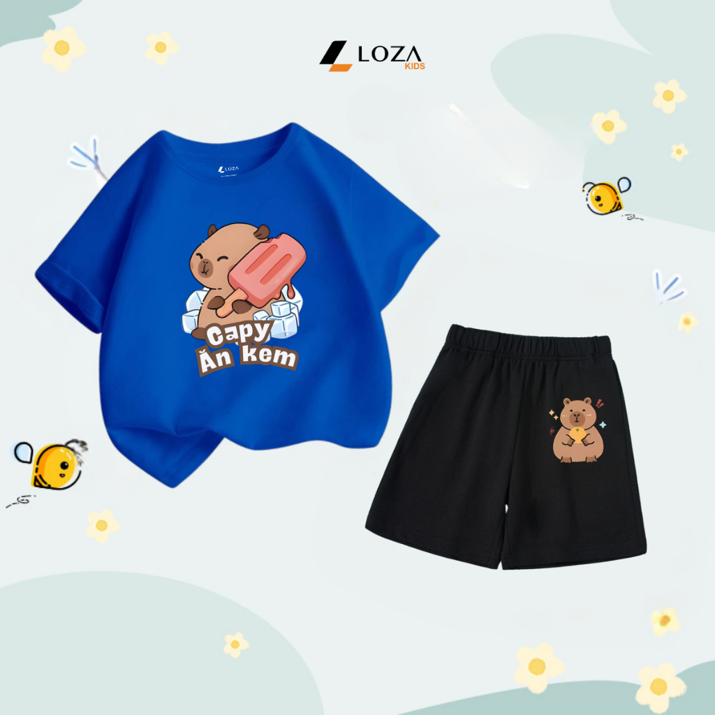 Bộ đồ  trẻ em in hình 'Capybara ăn kem'-  Loza Kids SB225_thumbnail_1