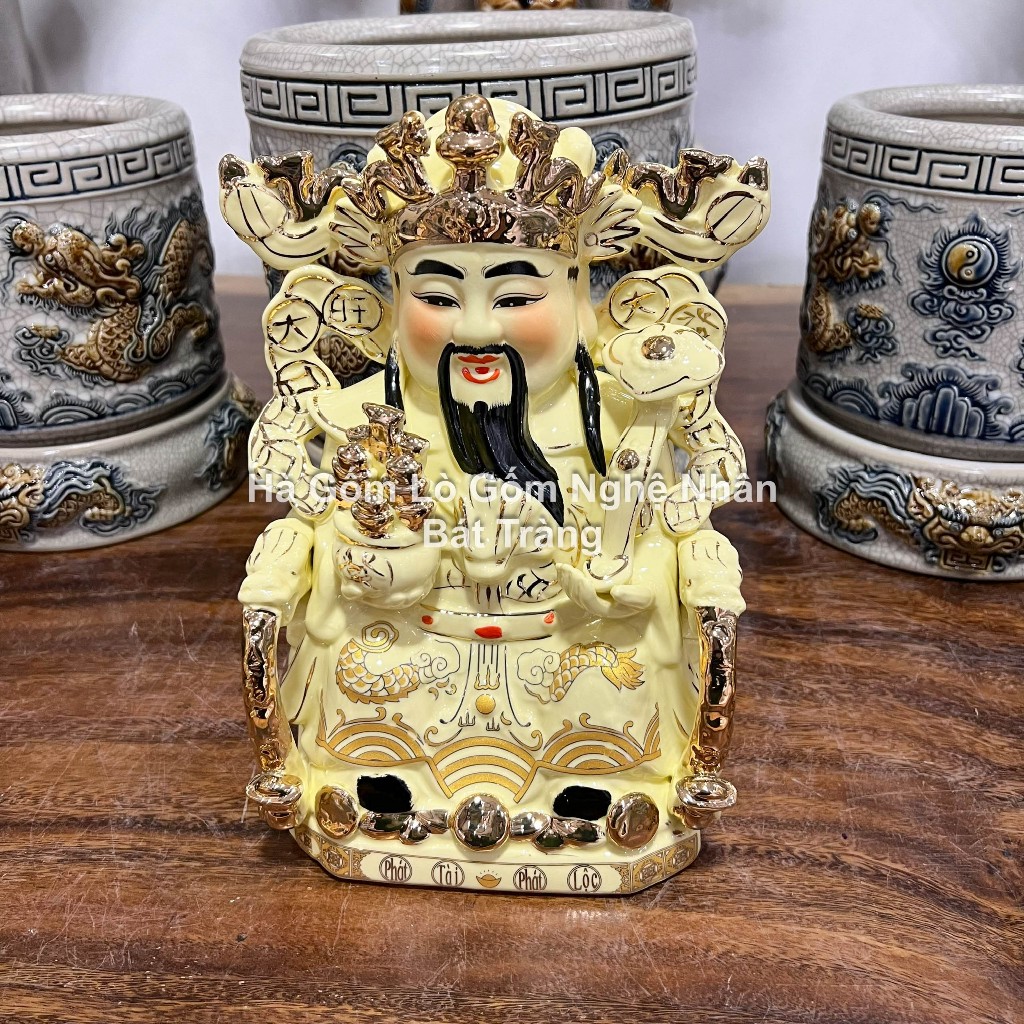 Tượng Thần Tài Thổ Địa Vẽ Gấm Vàng Thần Tiền Ông Phát Gốm Sứ Cao Cấp - Đồ Thờ Cúng Thần Tài_thumbnail_3