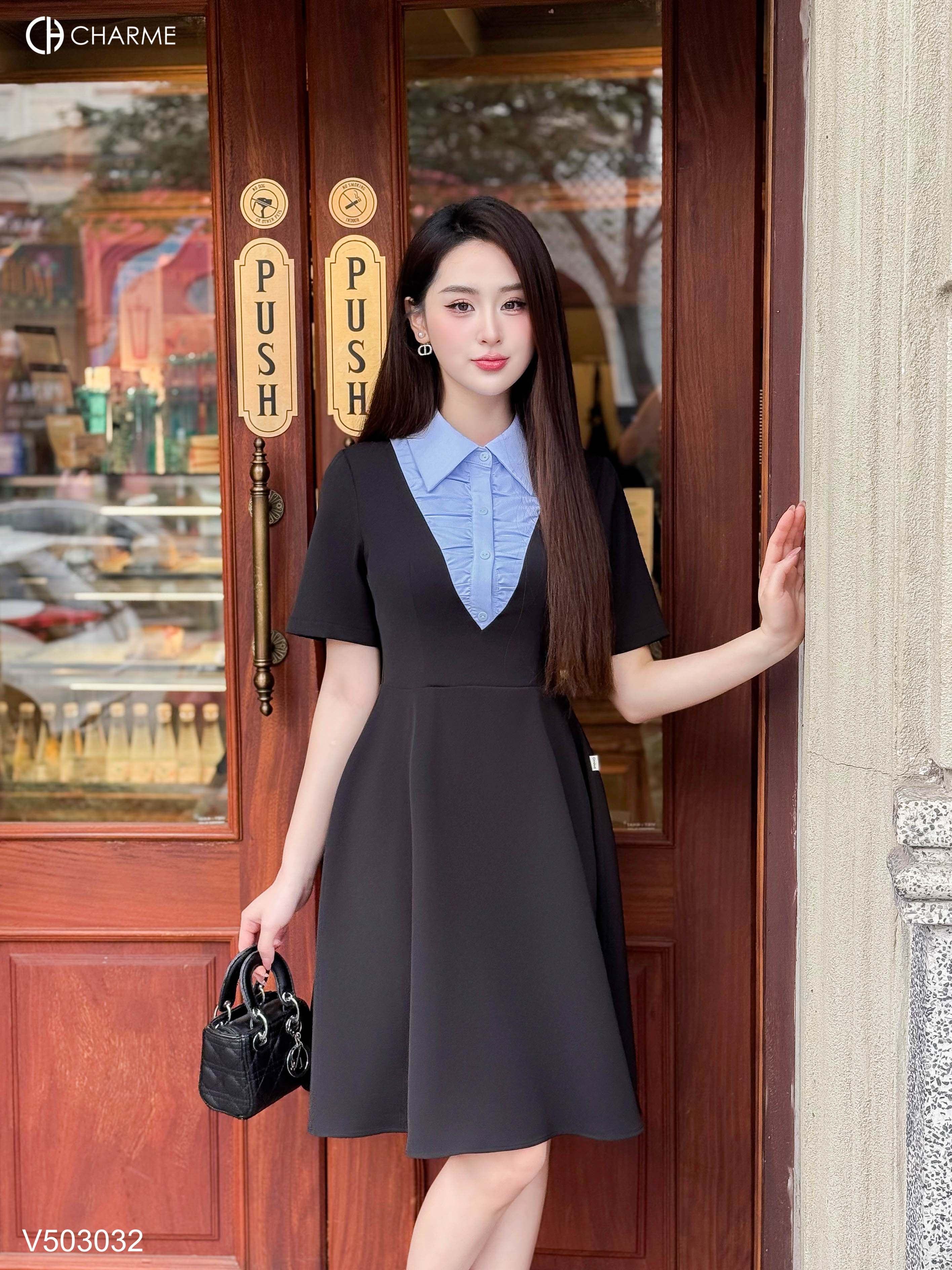 Váy phối cổ sơ mi bèo ngực_thumbnail_3