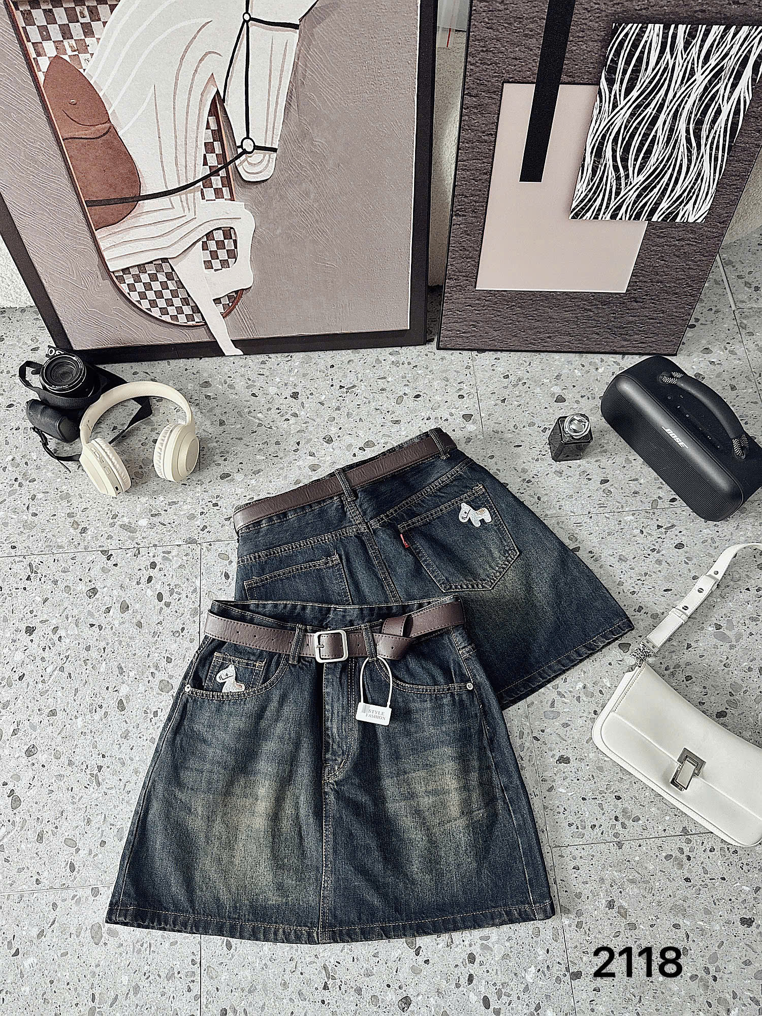 BIGSIZE - Chân váy jean QC thêu ngựa JV2118_thumbnail_2