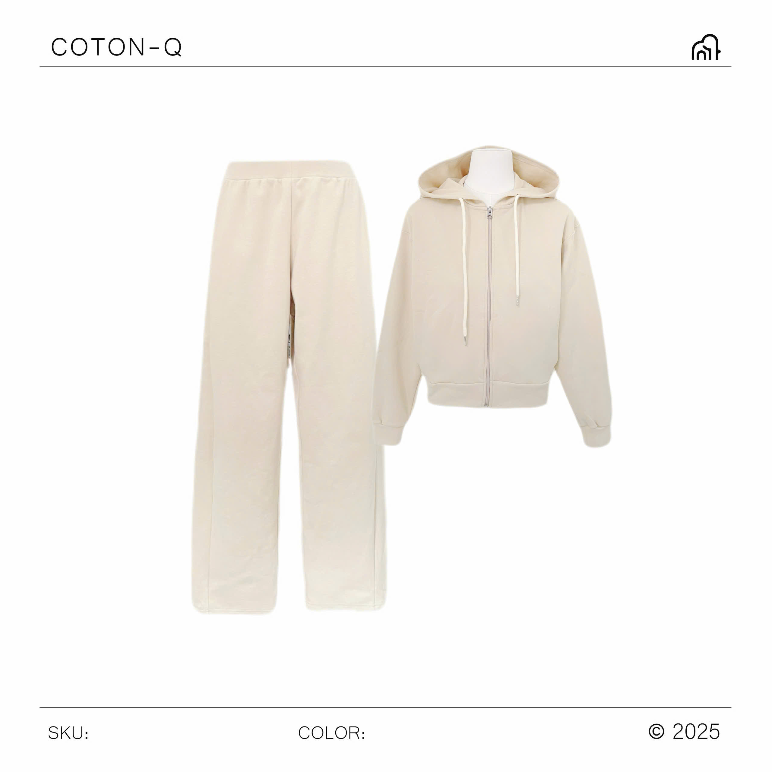 HJ119 Set áo khoác có nón + quần thun dài ( NU )