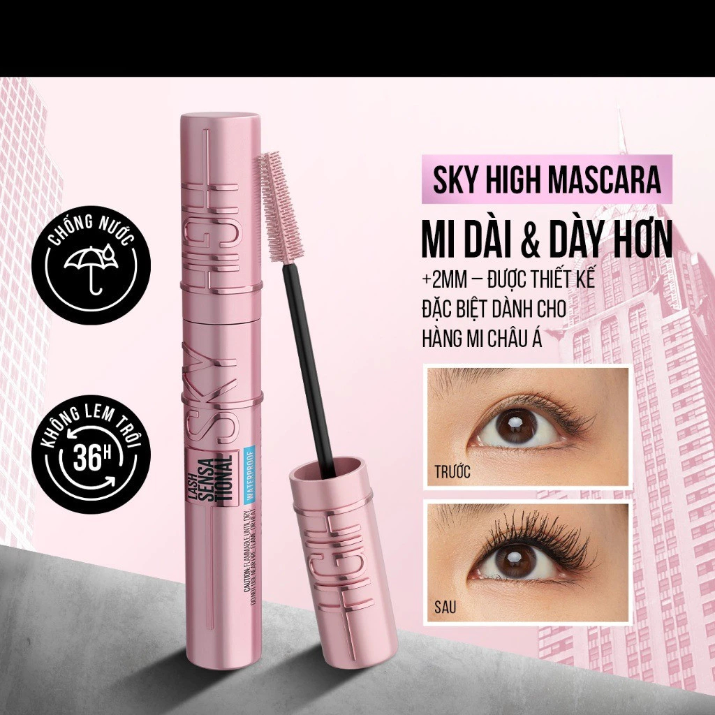 [MAYBELLINE] Mascara Maybelline Sky High Sensational chống nước lâu trôi 6ml_thumbnail_0