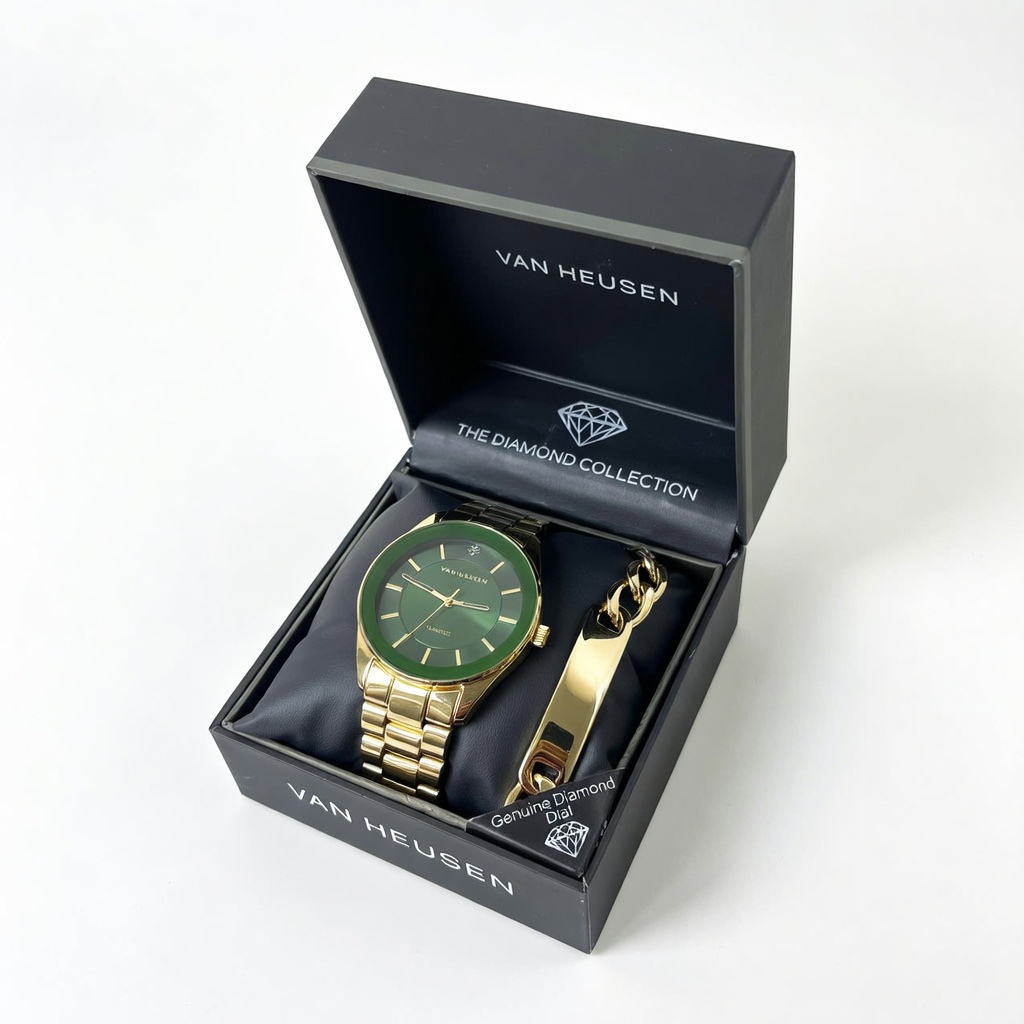 Đồng Hồ Nam Van Heusen Mặt Xanh Cao Cấp
