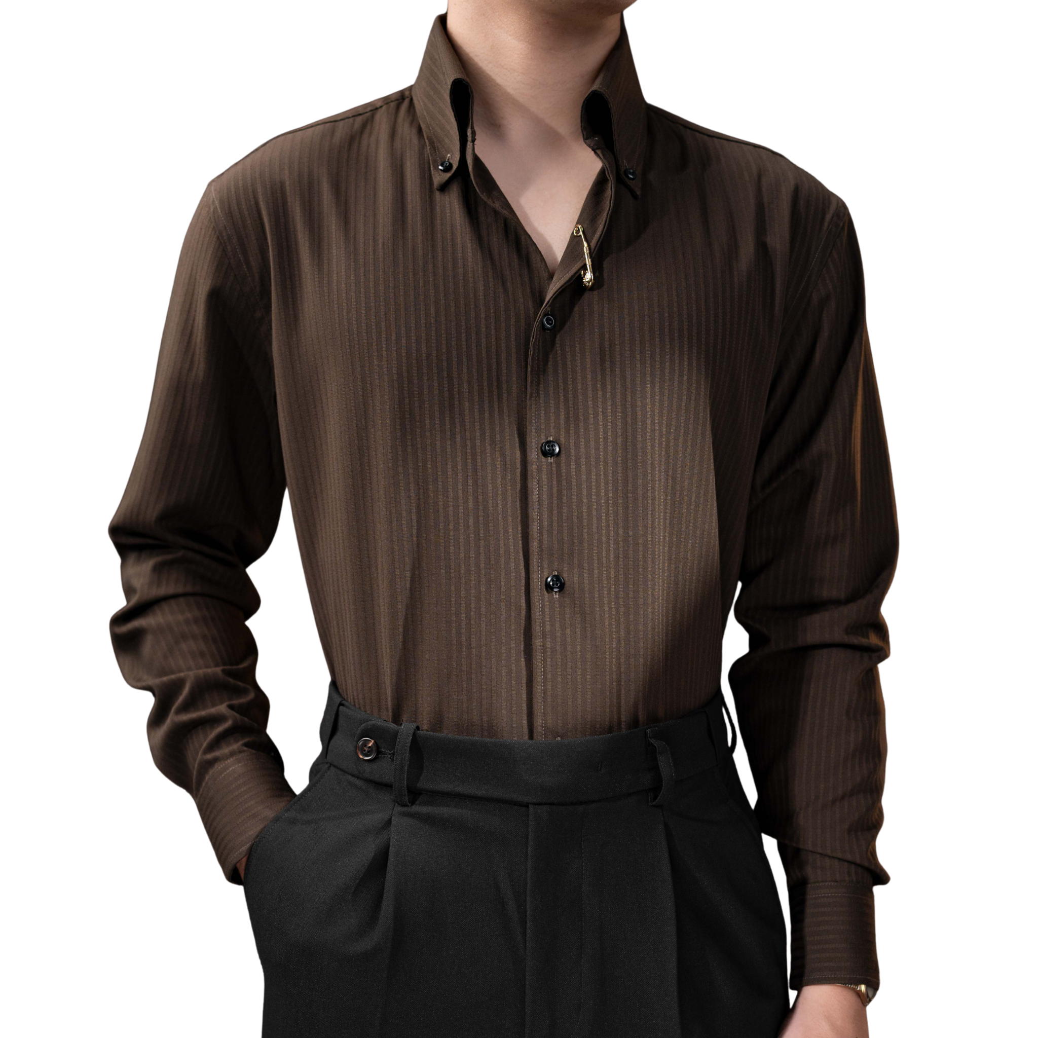 Sơ Mi Button Down Sọc Tiger Pin