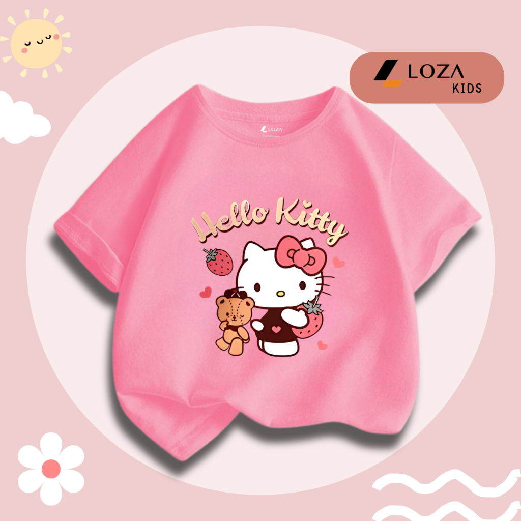 Áo Hello Kitty 2025 cho bé gái size từ 15-40kg- Áo phông bé gái mùa hè Loza Kids - CA009_thumbnail_14