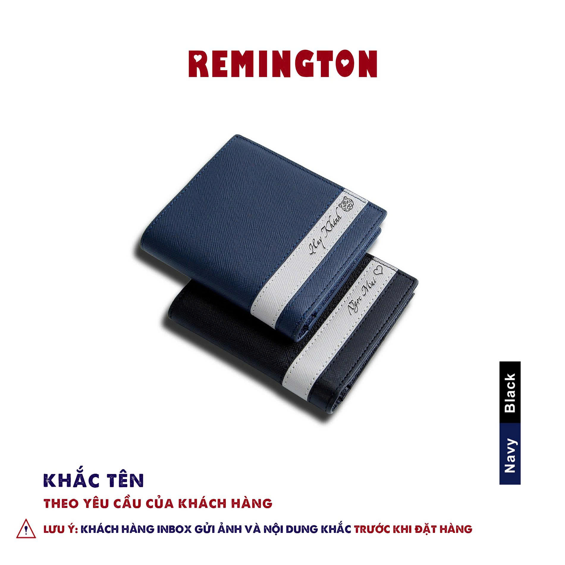 [ Fullbox đã gói quà ] Ví nam khắc tên theo yêu cầu Remington - Cosmos đứng fullbox miễn phí in 3 ảnh và tặng kèm hộp, túi giấy làm quà tặng_thumbnail_4