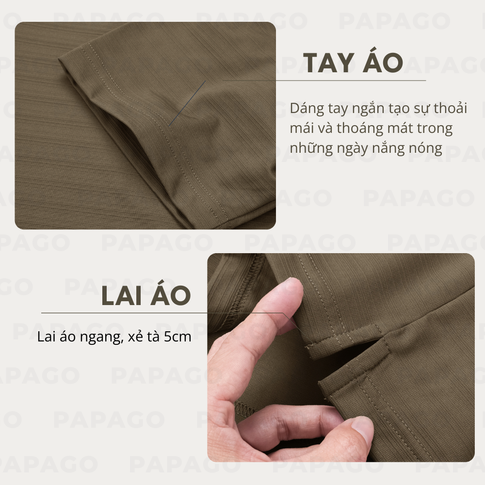 Áo polo PAPAGO cổ sơ mi ép cao cấp, polo trung niên sang trọng form rộng thoải mái - P25PLKN002_thumbnail_6
