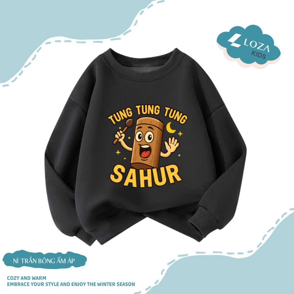 Áo sweater bé trai BST Brainrot, Tung Tung Sahur  - Áo nỉ trẻ em cổ tròn size từ 15-40kg  Loza Kids IN011_thumbnail_13