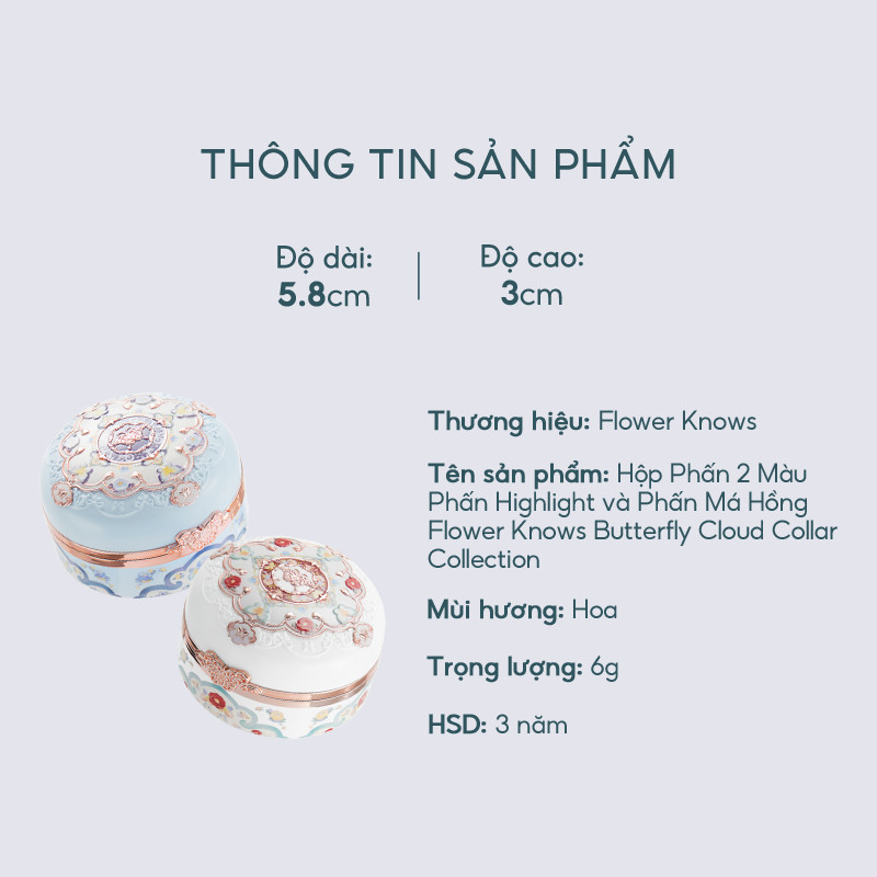 [FLOWER KNOWS] Phấn má hồng 2 ngăn Flower Knows Butterfly Cloud Collar_thumbnail_4