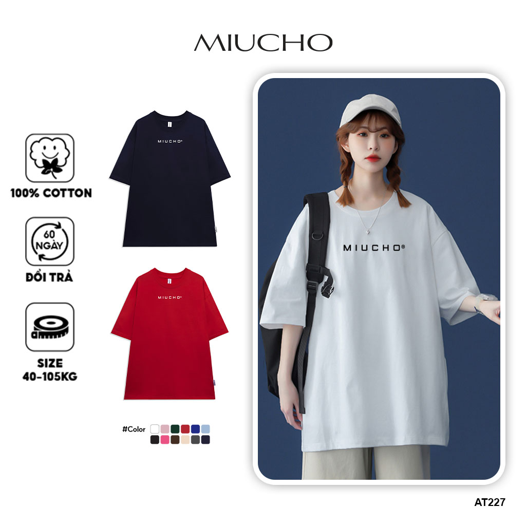 Áo thun nữ form rộng đẹp tay lỡ kiểu hàn quốc chất vải cotton mềm mịn AT227 Miucho in họa tiết_thumbnail_1