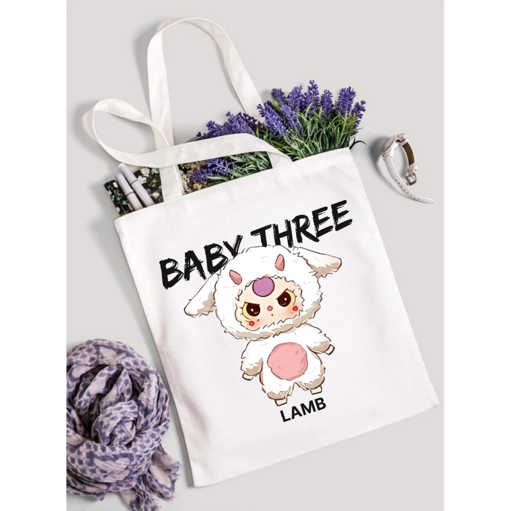 Túi tote Baby Three V3 - Túi Baby Three canvas 33x37cm có túi phụ đựng vừa A4, laptop - LOZA TOTE16_thumbnail_7