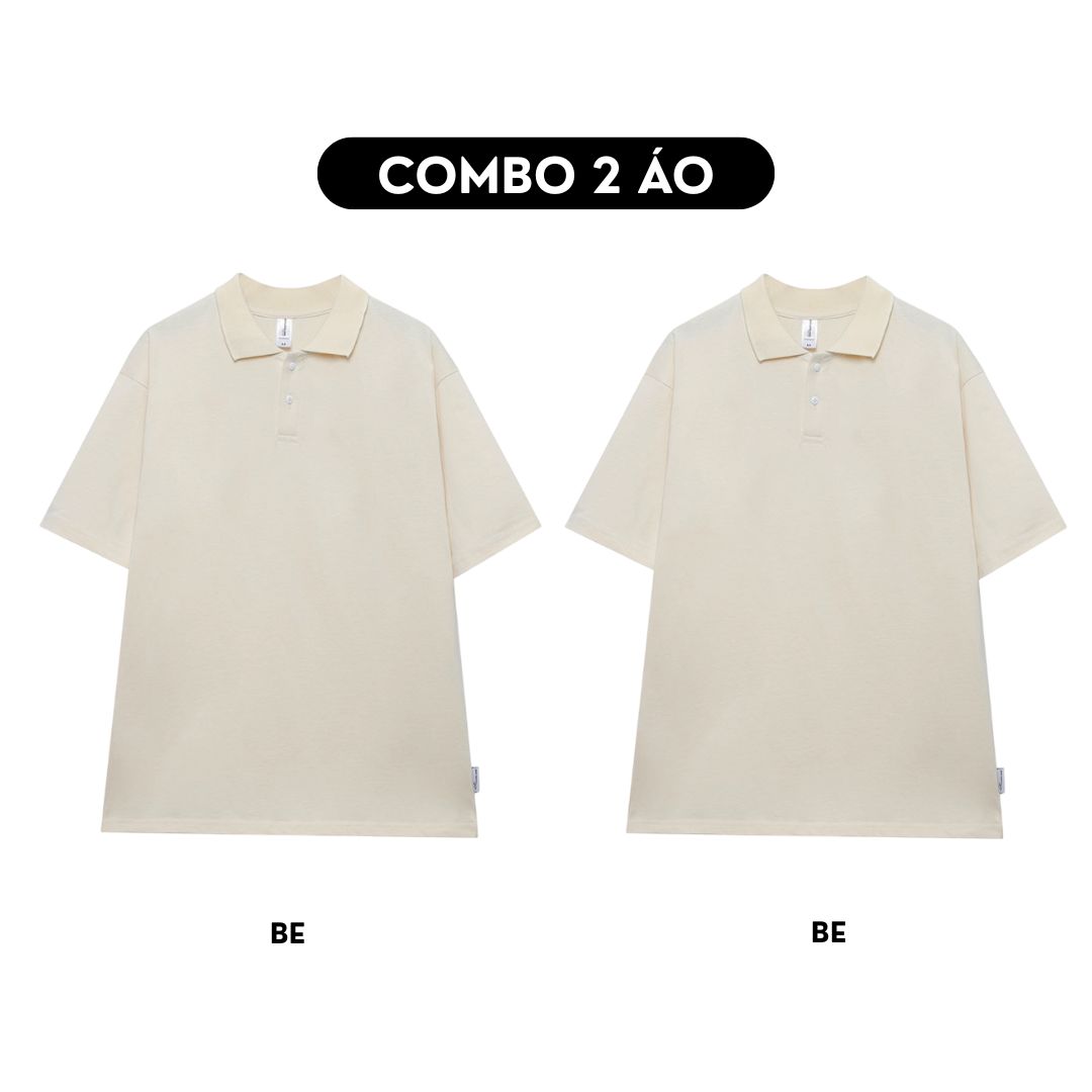 Áo polo trơn form rộng cotton PLT01 Miucho cổ trụ in basic_thumbnail_1