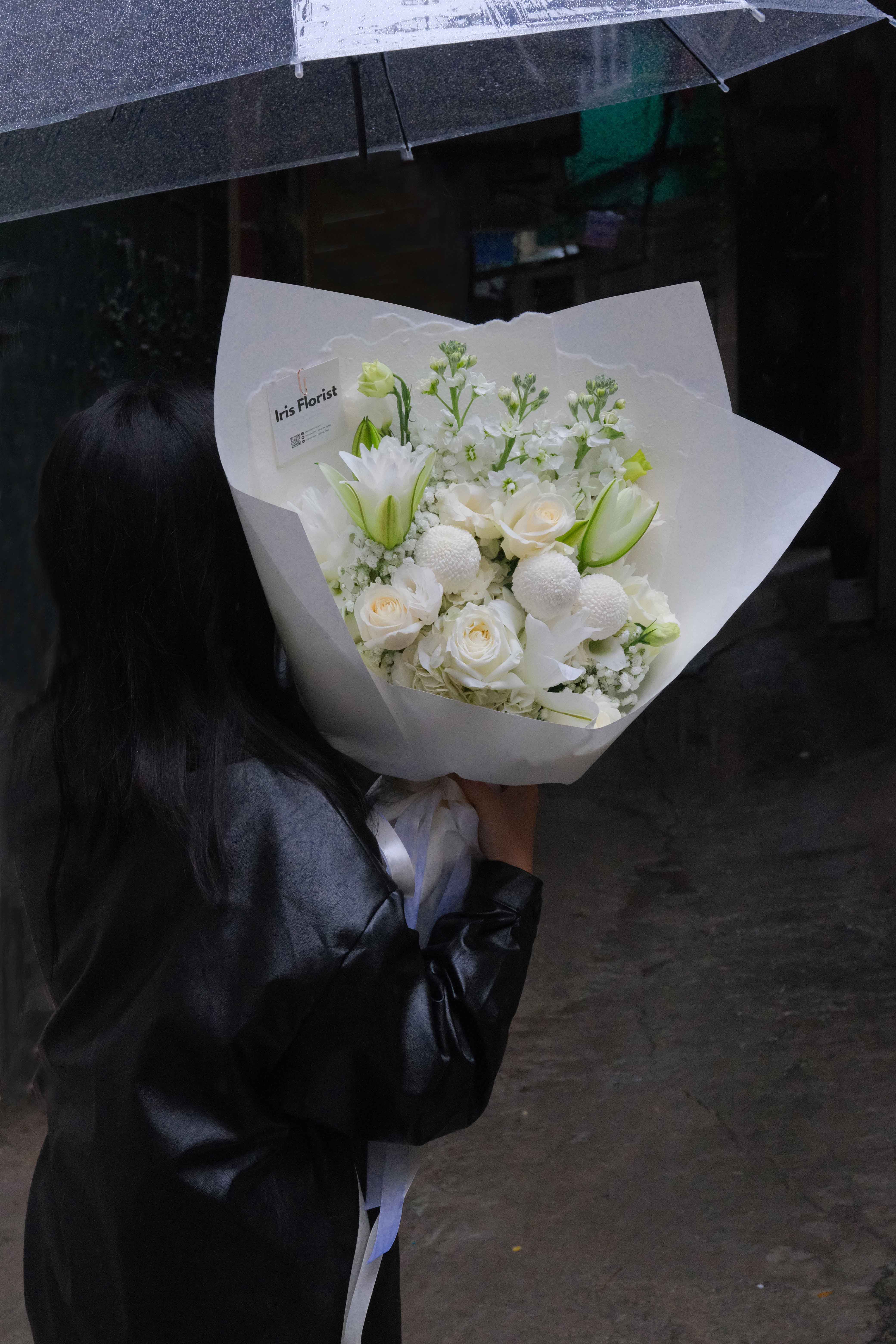 Bó hoa Ly trắng mix - Size L