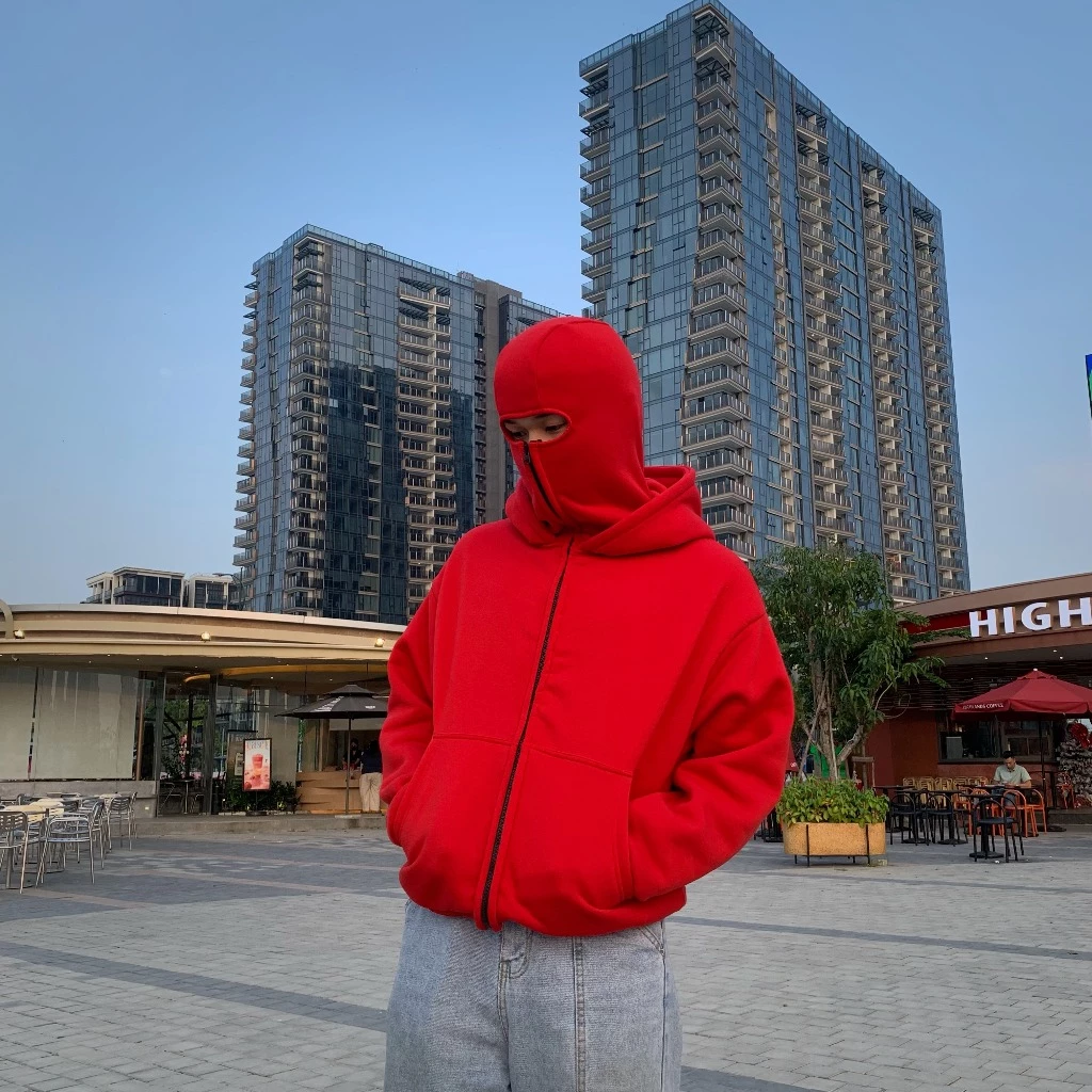 M118 - Áo Khoác Hoodie Zip Ninja 2 mũ, chất liệu nỉ bông, dày dặn, có túi trong, xỏ ngón, nón ninja_thumbnail_1