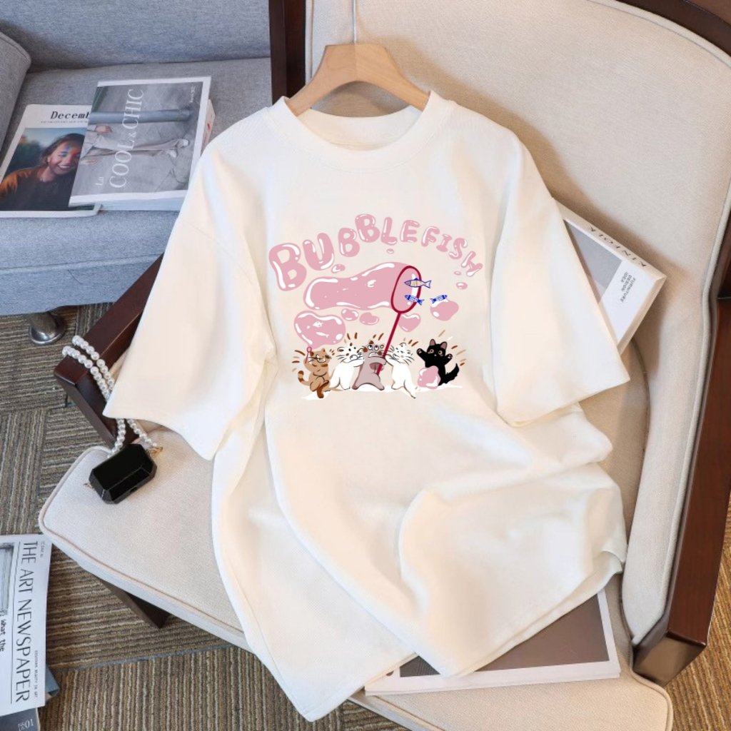 Áo thun nữ form rộng hình Mèo dễ thương local brand We Tee chất cotton 250 gsm - T026_thumbnail_1