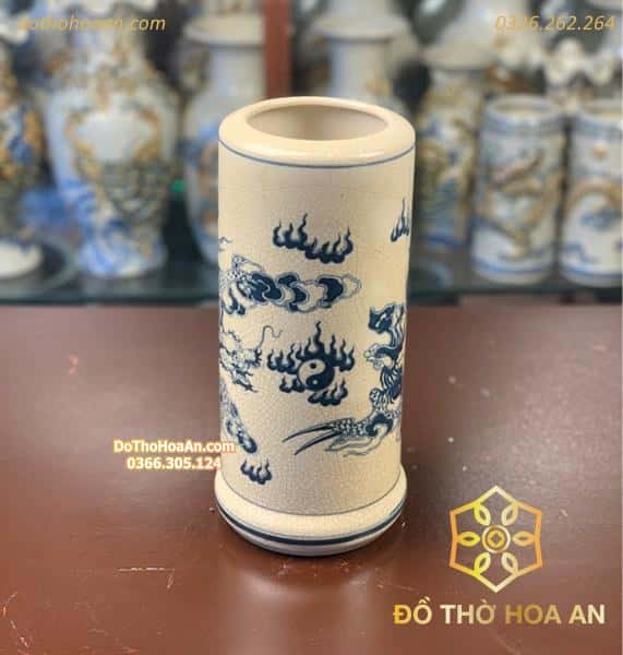 Ống Hương Men Rạn Vẽ1