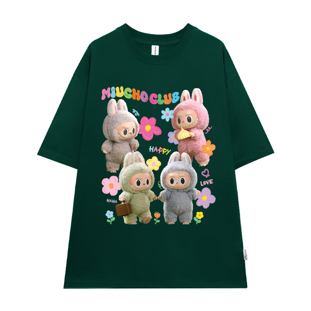 Áo thun labubu dễ thương form rộng nhiều màu ATD1452 Miucho vải cotton cổ tròn in mix_thumbnail_19