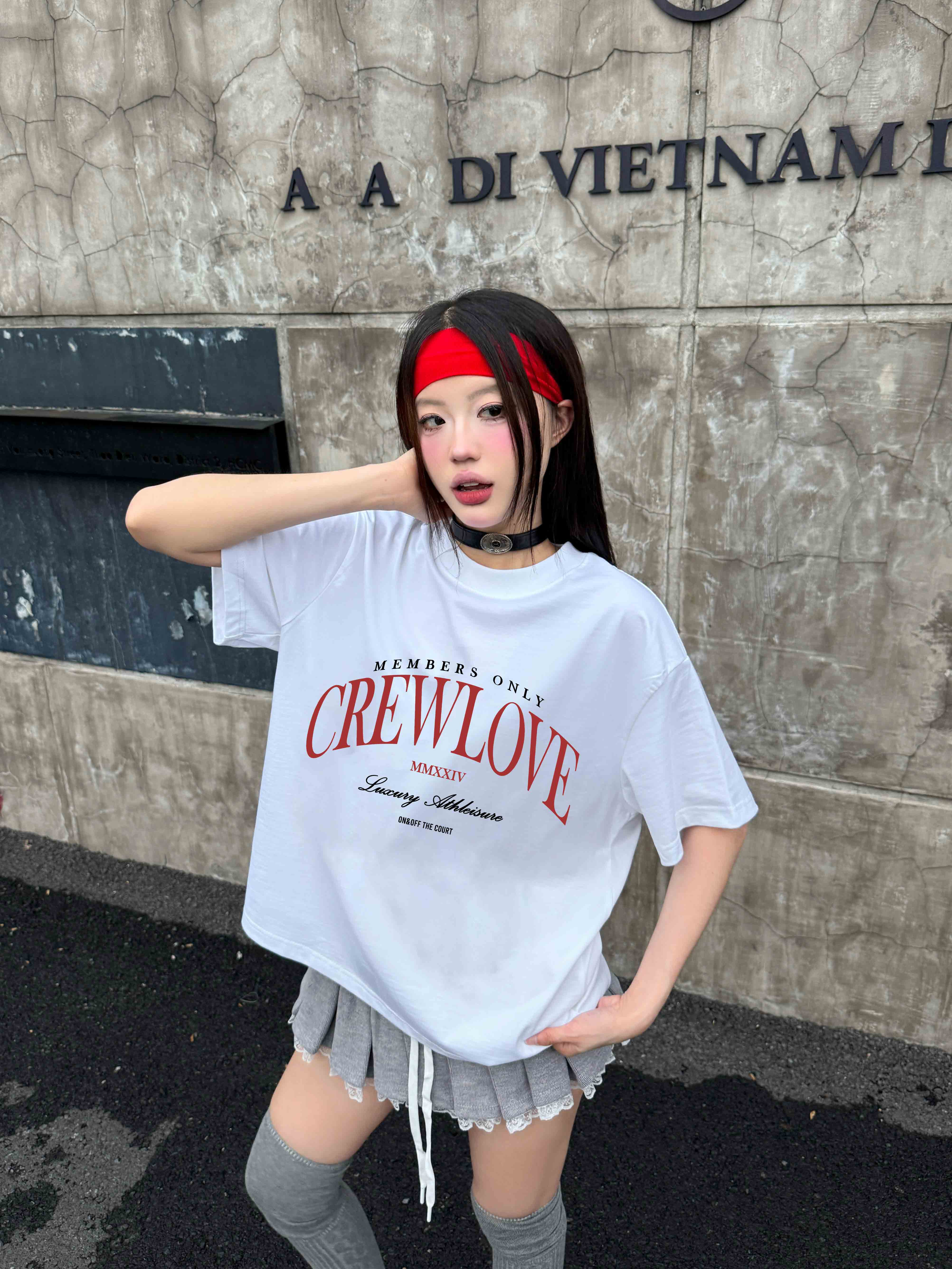 Áo thun unisex form boxy cổ tròn AXD2345 Miucho vải cotton co giãn thoáng mát in typography_thumbnail_5