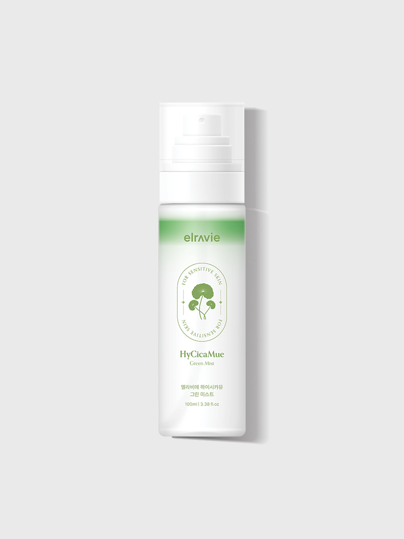 Xịt dưỡng cấp ẩm, làm dịu, dưỡng sáng, chống lão hóa elravie HyCicaMue Green Mist 100ml