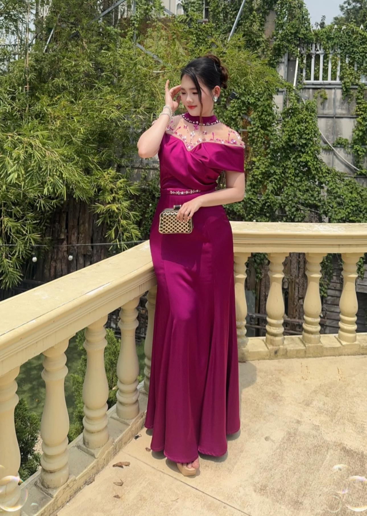 Đầm dự tiệc dạ hội cao cấp phối lưới đính đá cao cấp_thumbnail_3