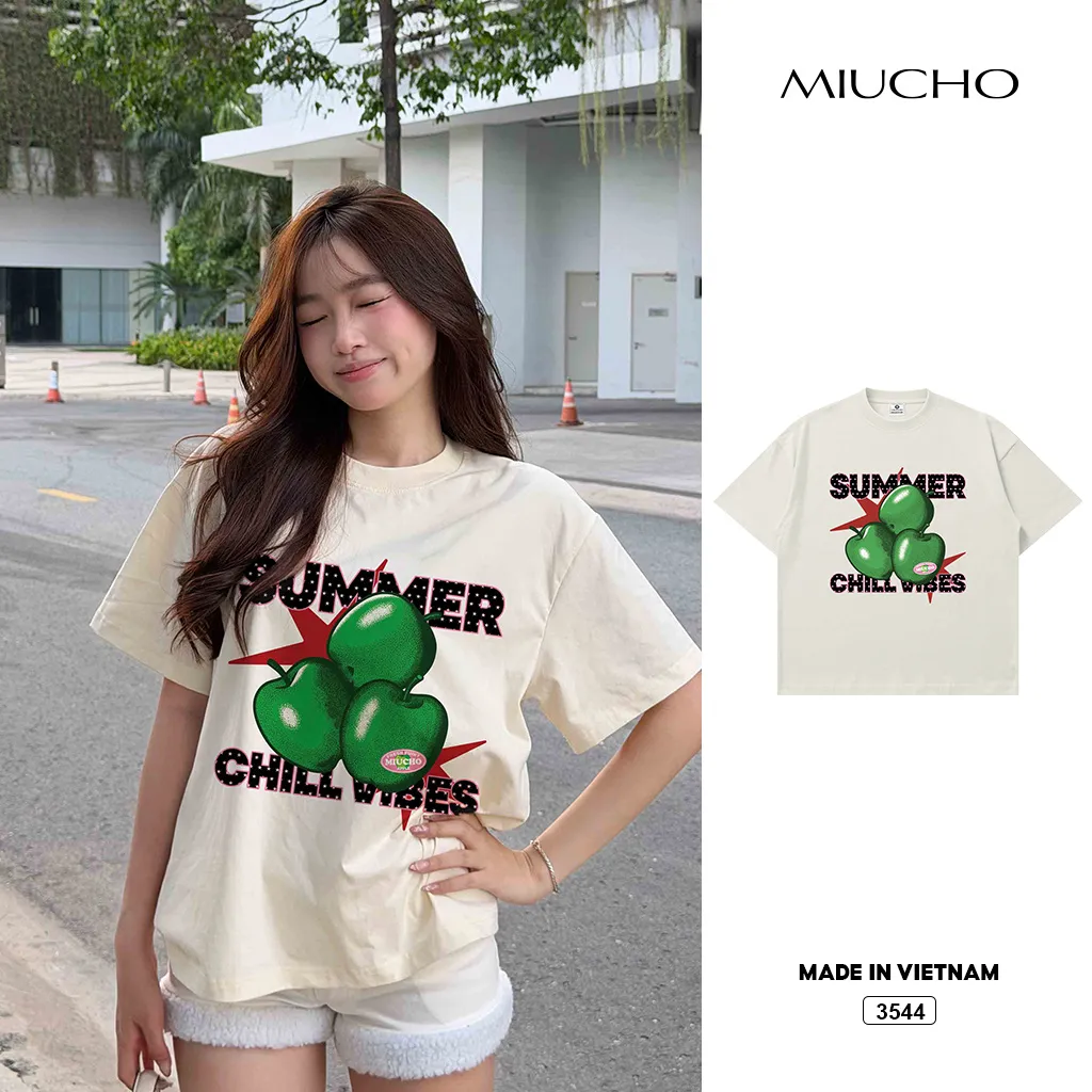 Áo thun boxy unisex chill vibes mùa hè Miucho 3544