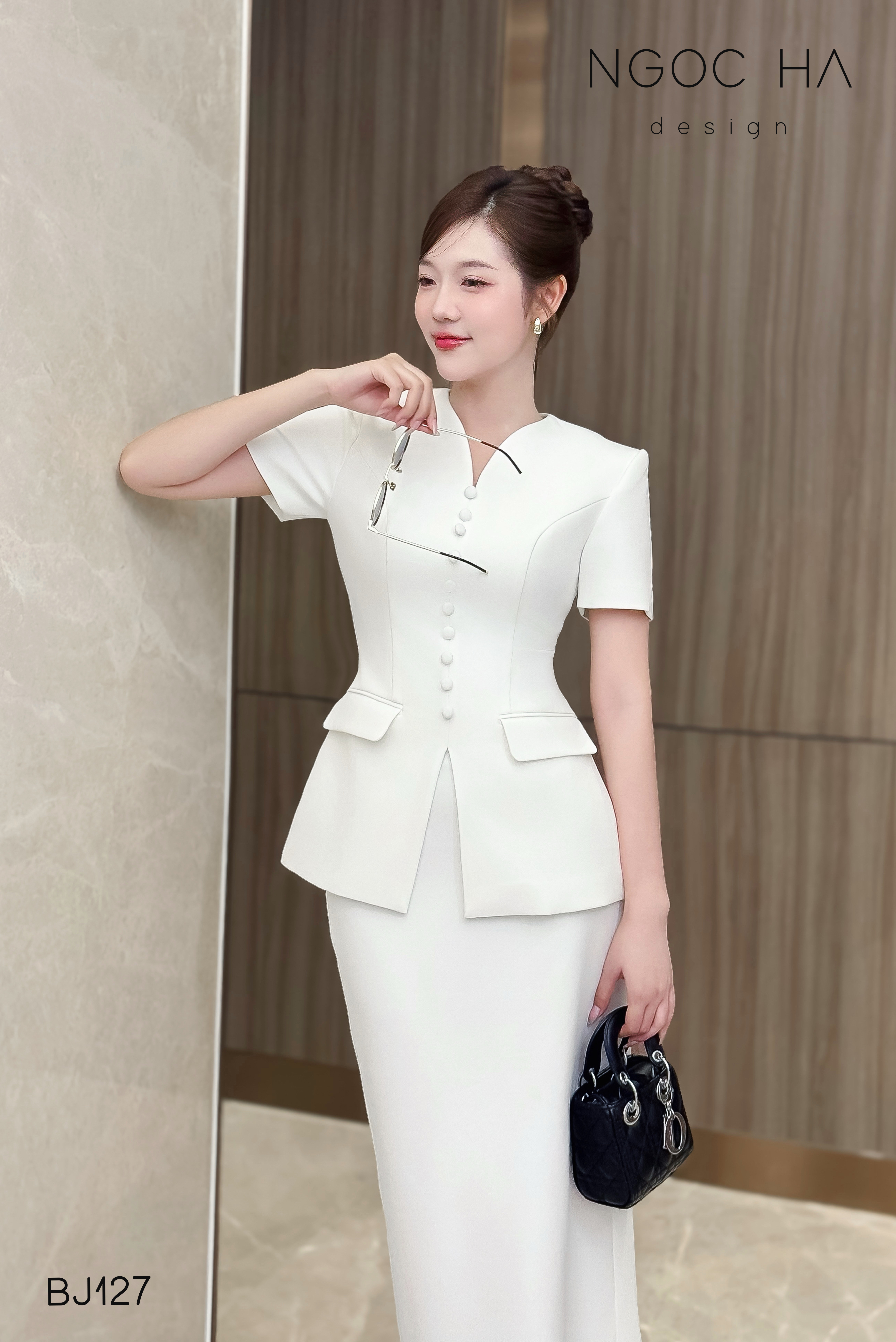 Cateline Set_ Bộ Vest Cổ V Đính Cúc Nhí Chân Váy Bút Chì BJ127_thumbnail_7