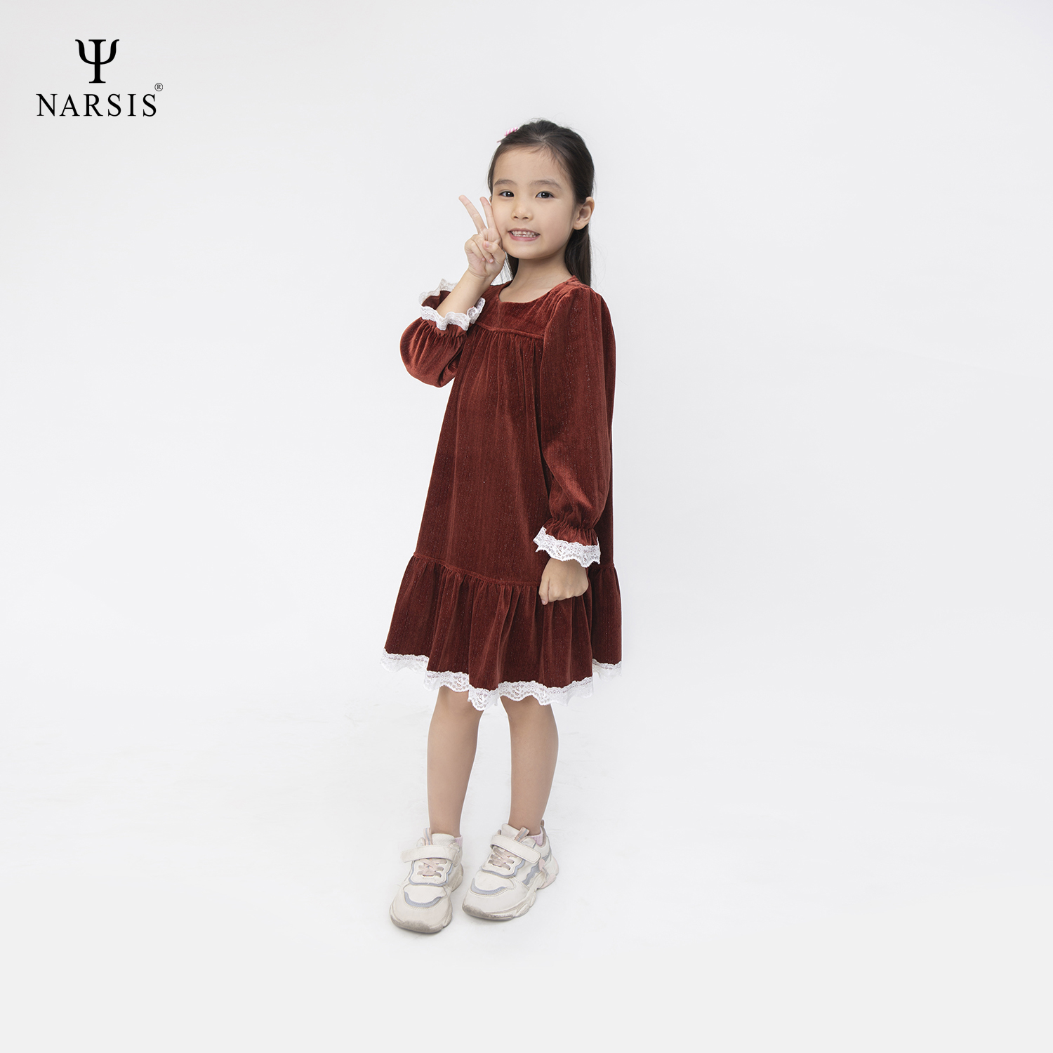 VÁY BÉ GÁI KB0021 NARSIS CHẤT LIỆU THOÁNG MÁT, DỄ CHỊU, THOẢI MÁI CẢ NGÀY, DỄ VẬN ĐỘNG_thumbnail_2