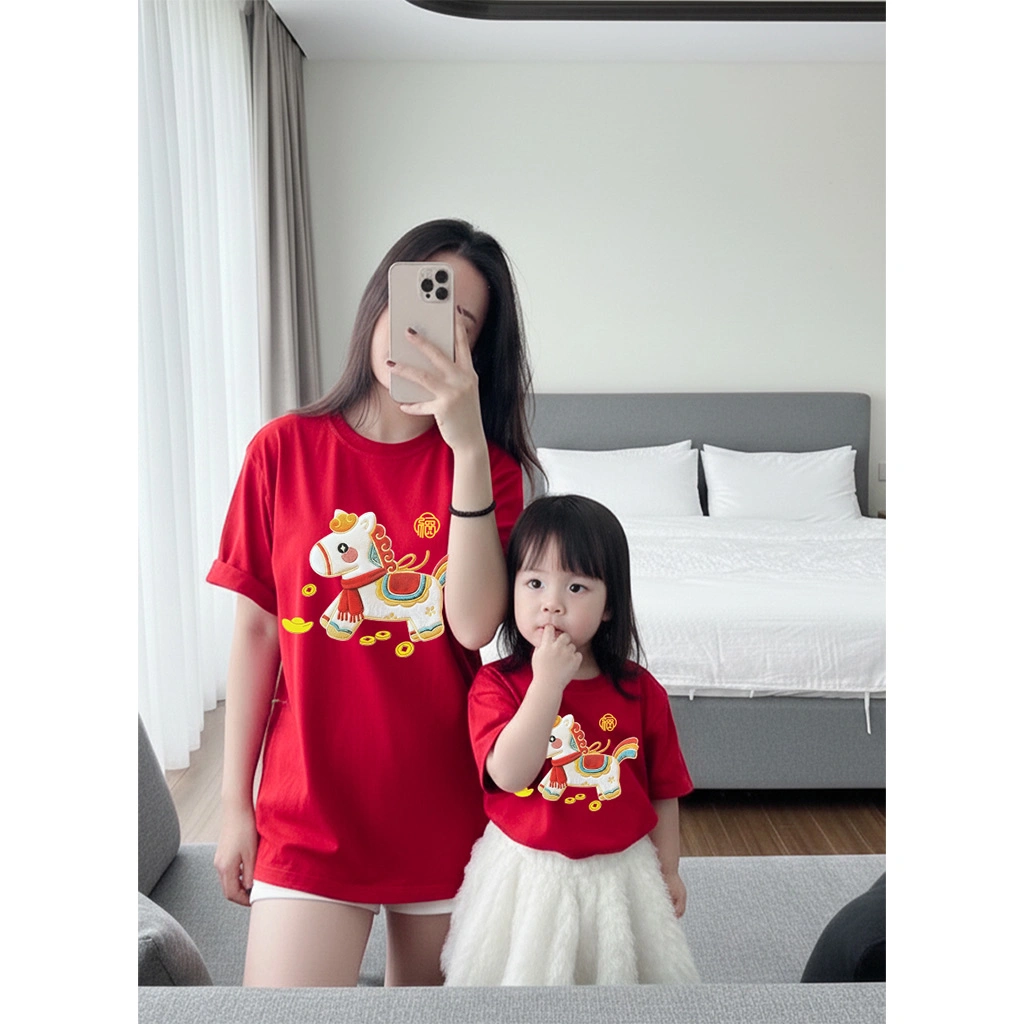 Áo thun bé và gia đình Kado vải thoáng mát thấm hút tốt Ngựa Kỳ Lân 2963_thumbnail_6