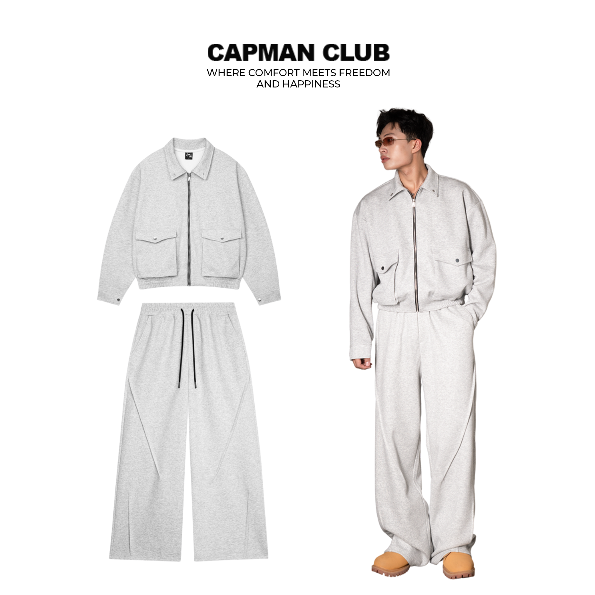 ( TẶNG ÁO BODY ) Set phối quần dài form suông HEAT WAVE + khoác VARM form boxy unisẽ không kén giới tính