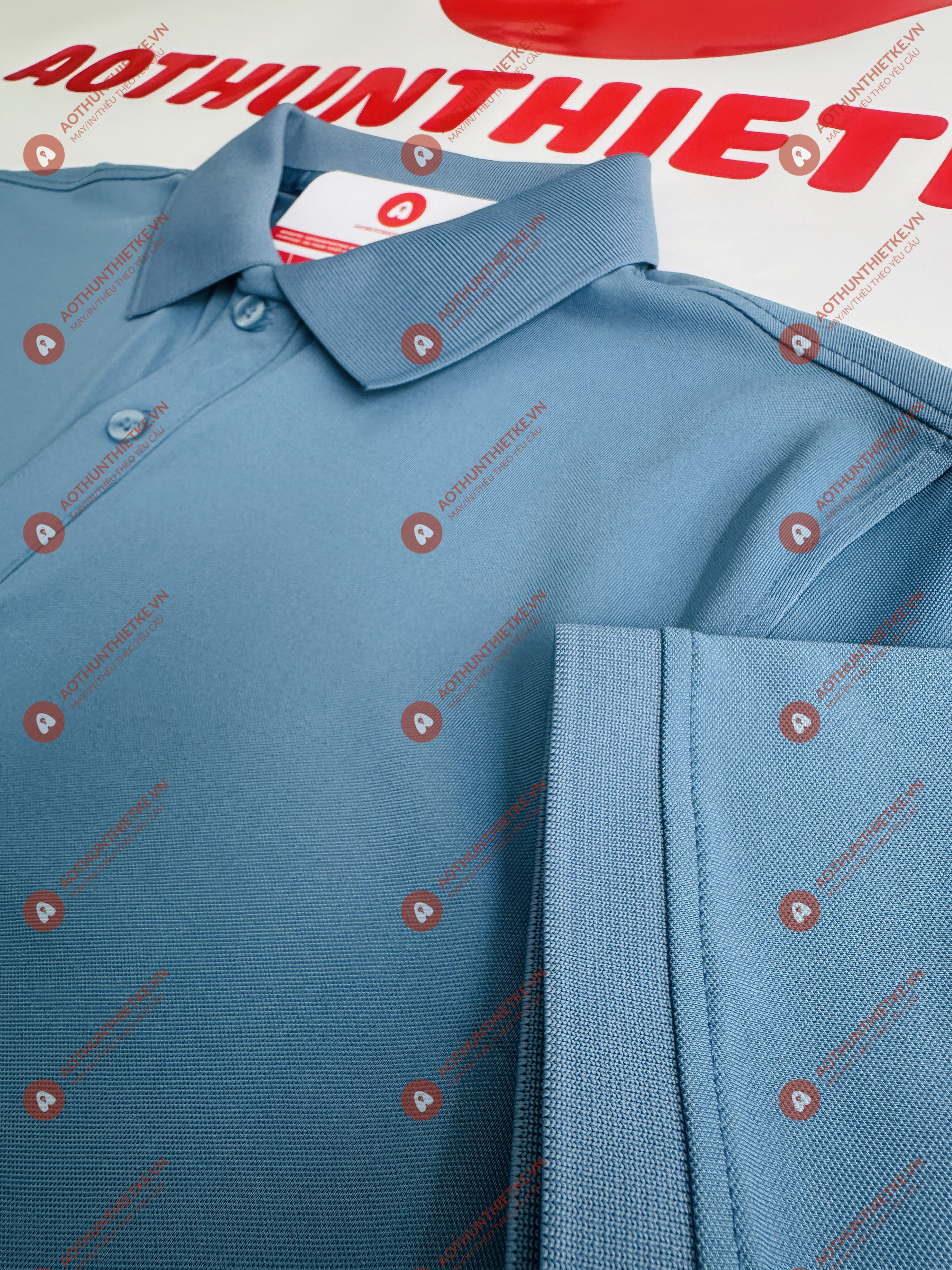 Áo Đồng Phục Polo Basic Xám Xanh_thumbnail_2