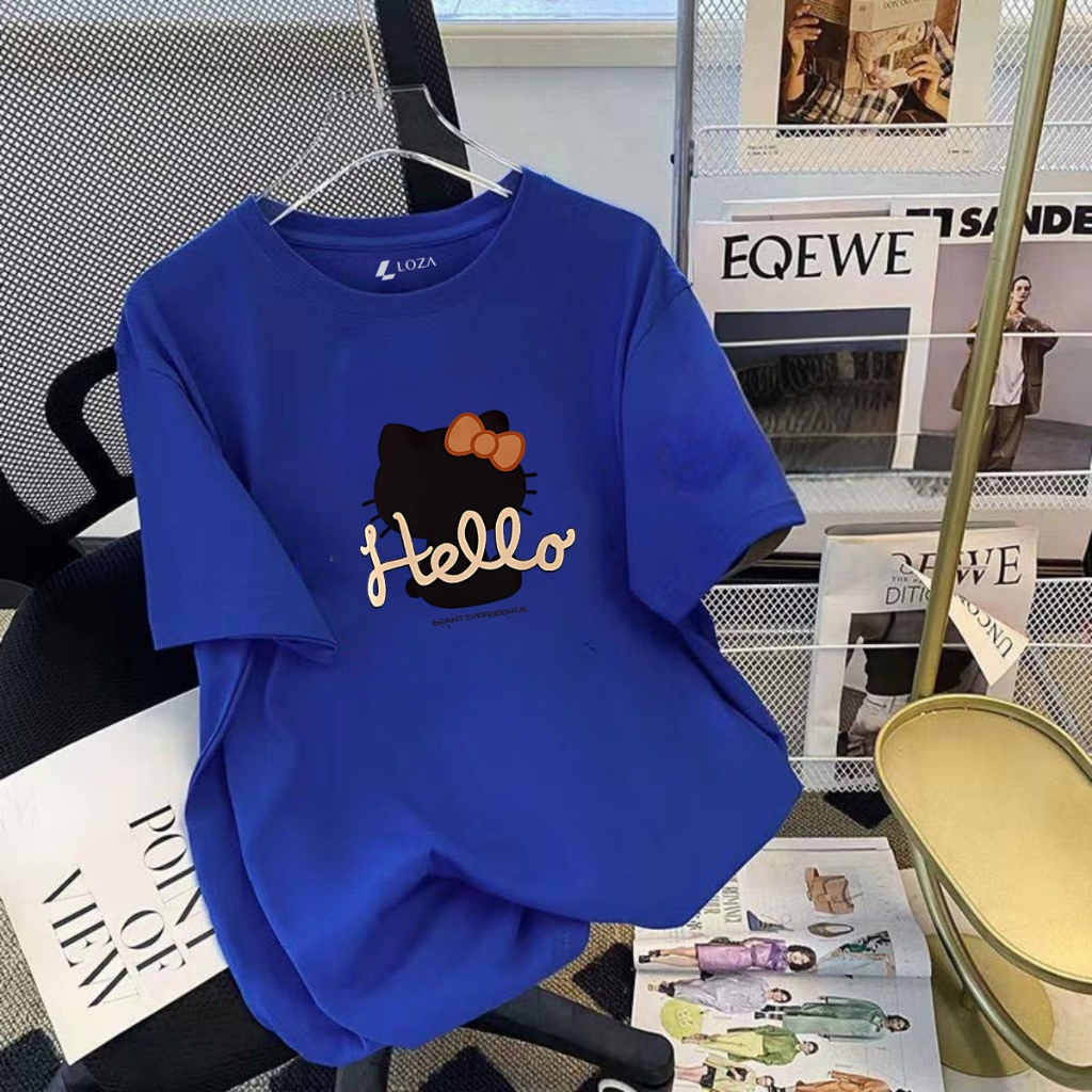 [Form rộng] Áo thun nữ in hình 'Mèo Hello'  - LOZA RT7968_thumbnail_1