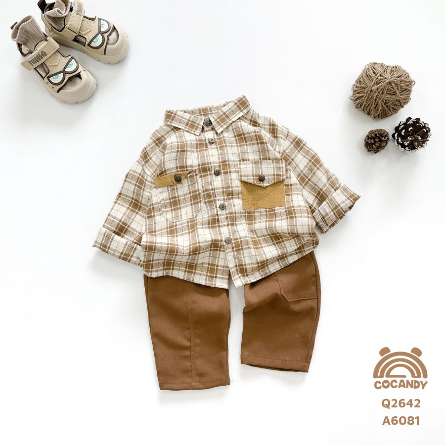 Quần dài nhung NÂU NHẠT túi ống_thumbnail_2